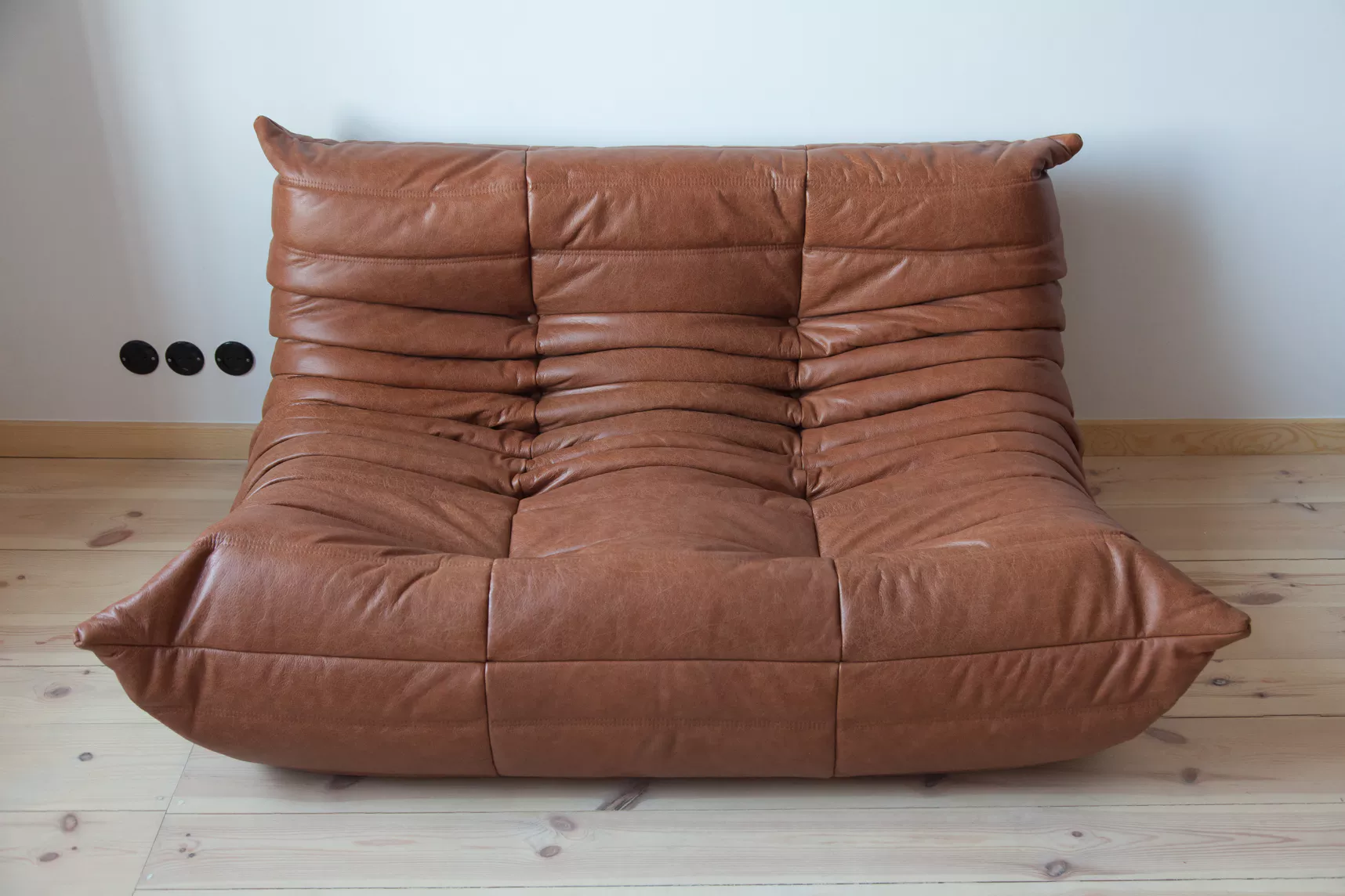 Togo Lounge Set 3-piece Pull-Up Leather Kentucky Brown