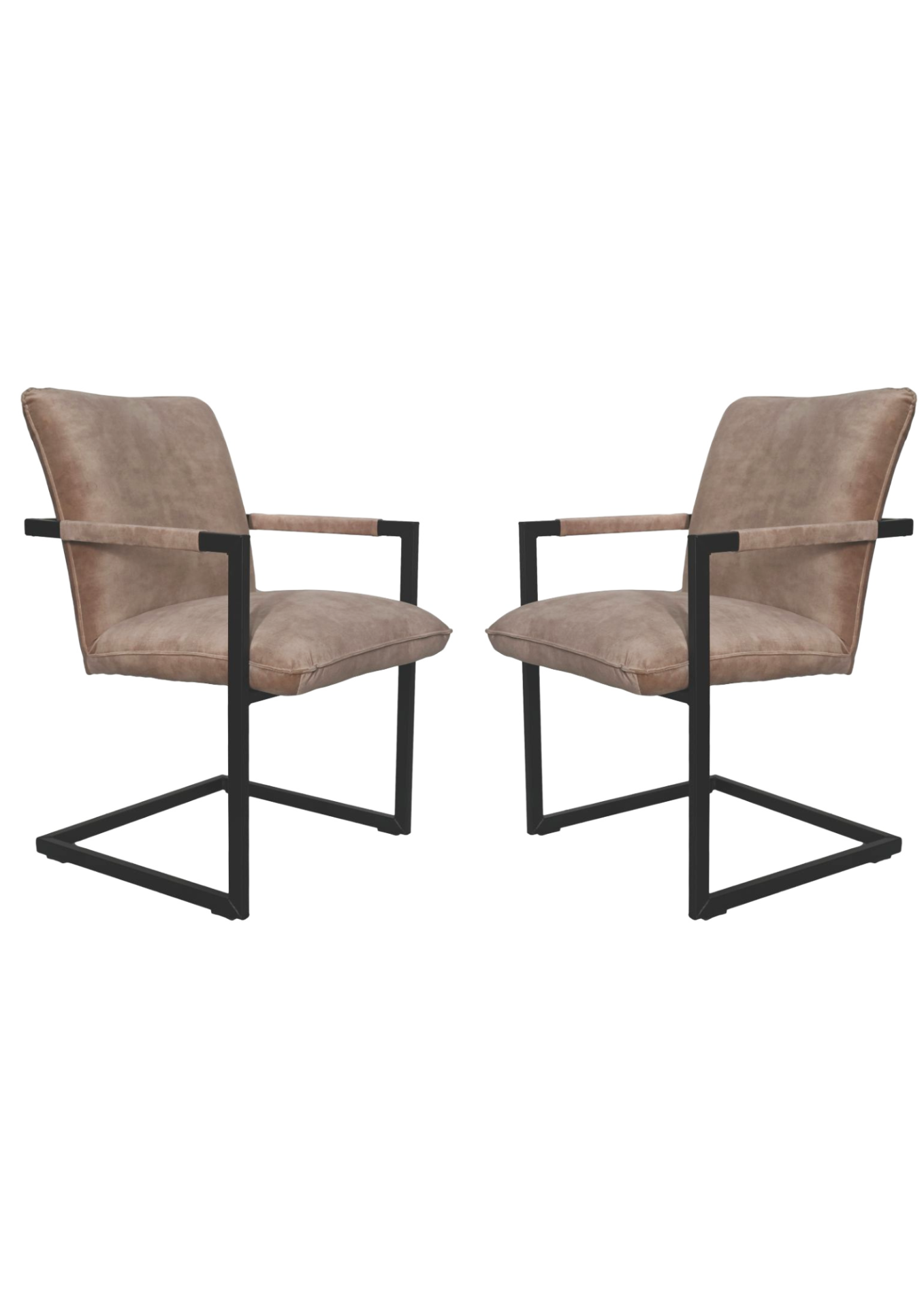 2x Boston Esszimmerstuhl mit Armlehnen Textil Metall