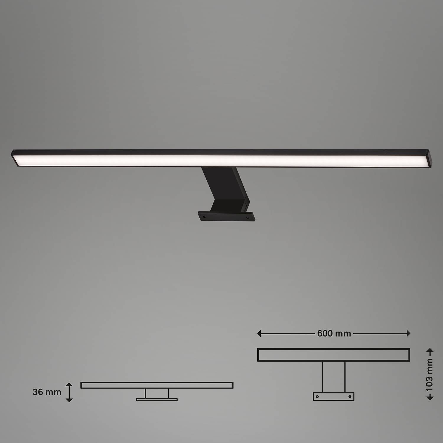 LED-Badleuchte Dun Polycarbonat Eisen Breite: 60 cm