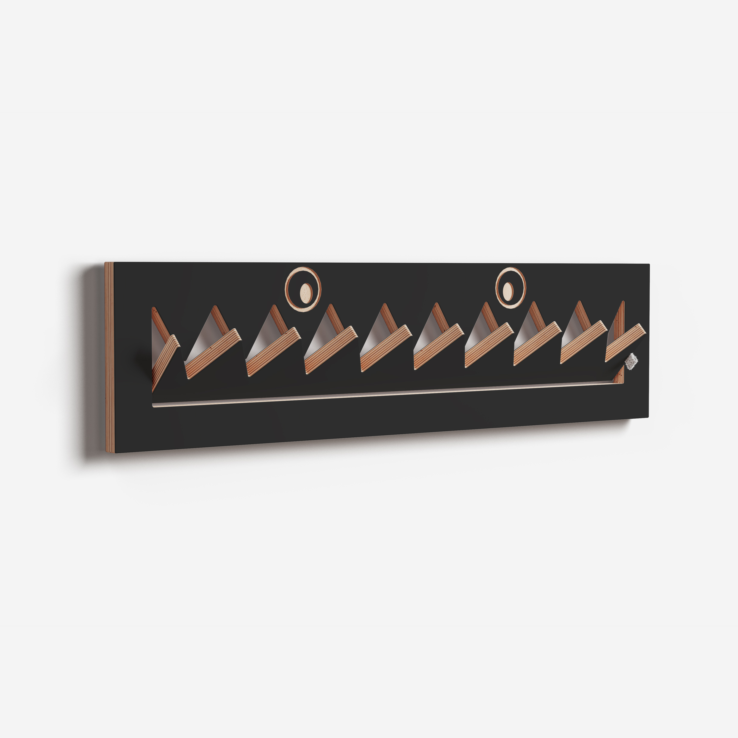 Fläpps Garderobe Monsterhäng Schwarz 80 x 20cm