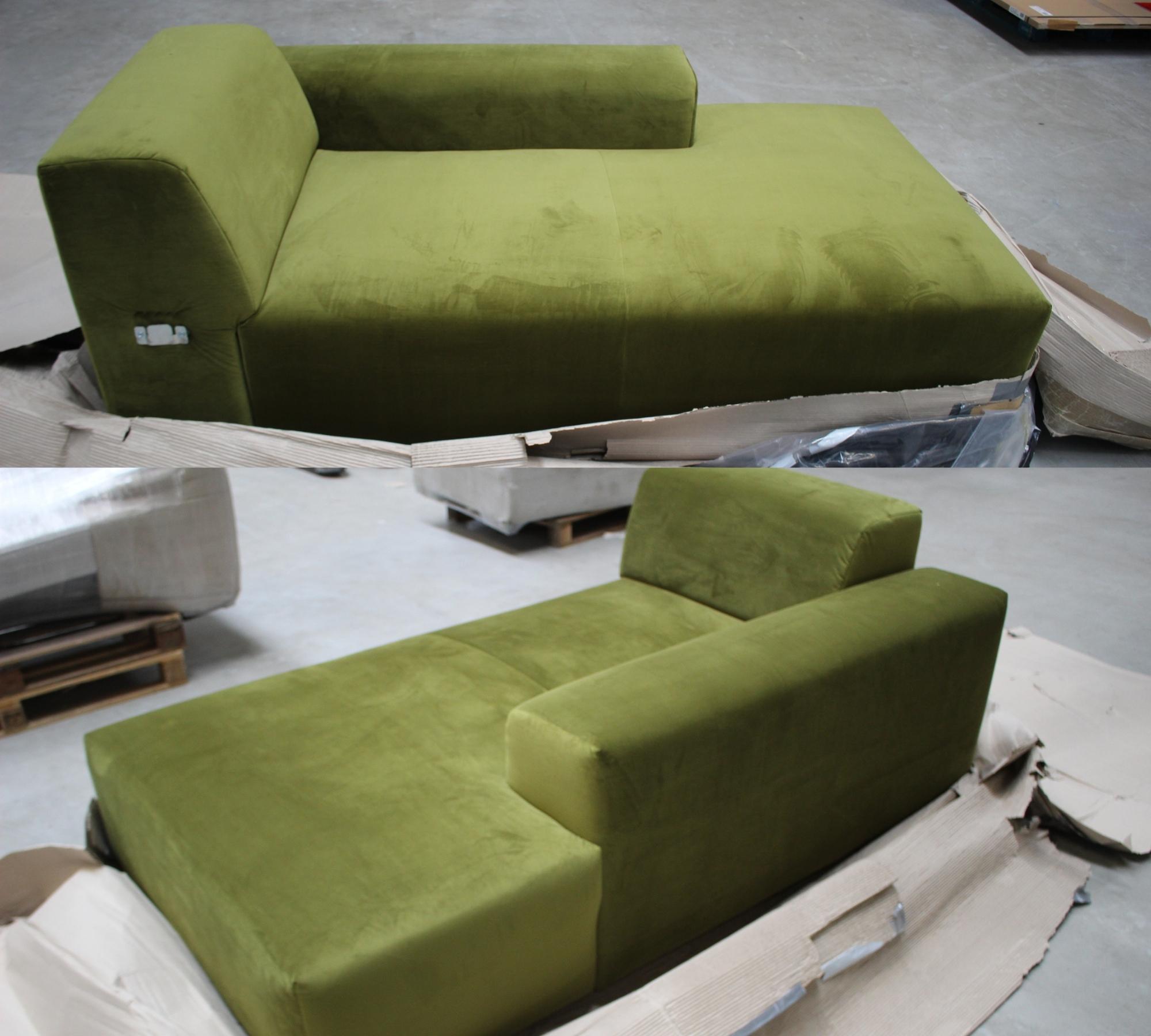 2-Sitzer Sofa Karen Récamiere Rechts Oliv