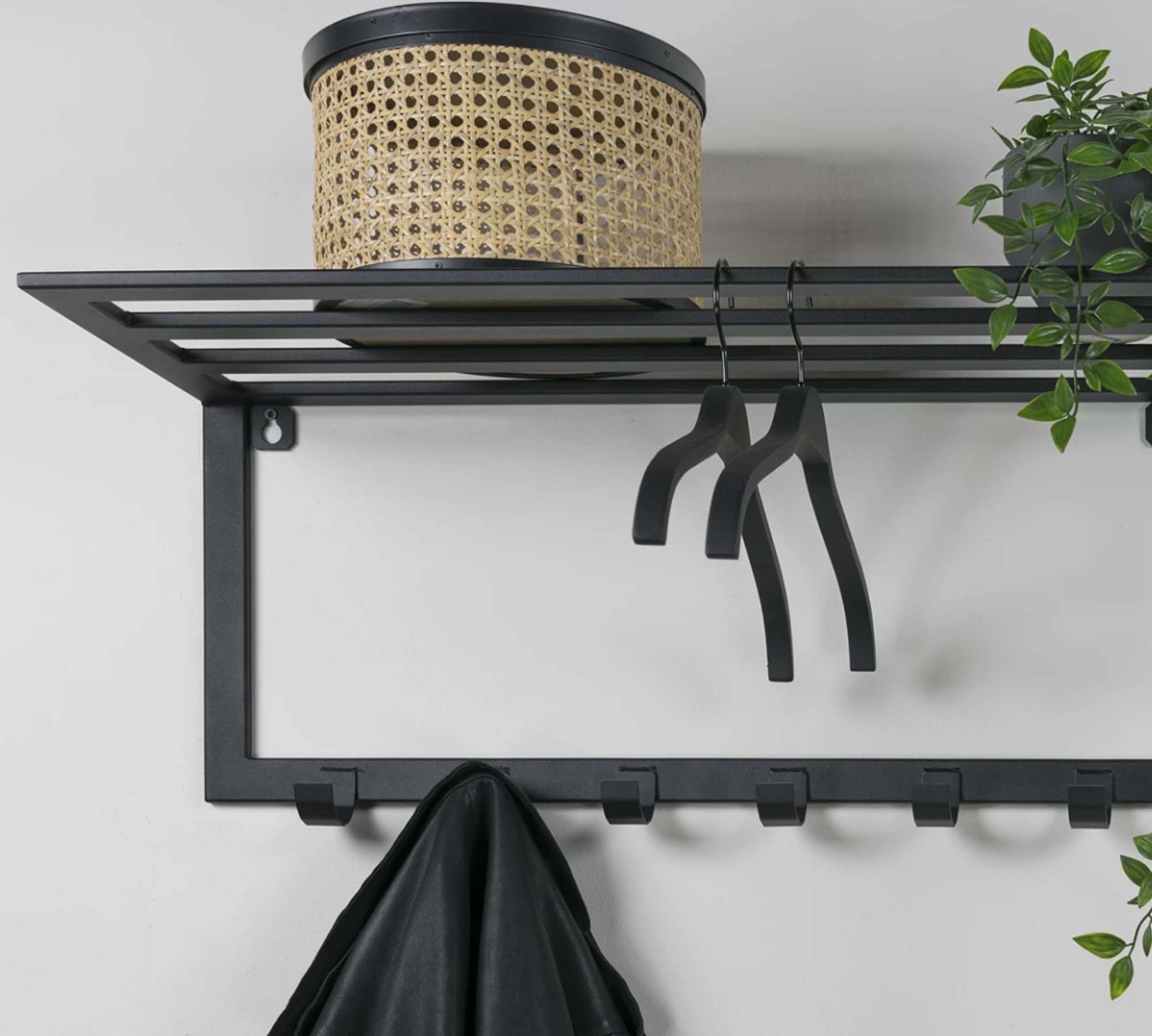Wandgaderobe Metall Schwarz