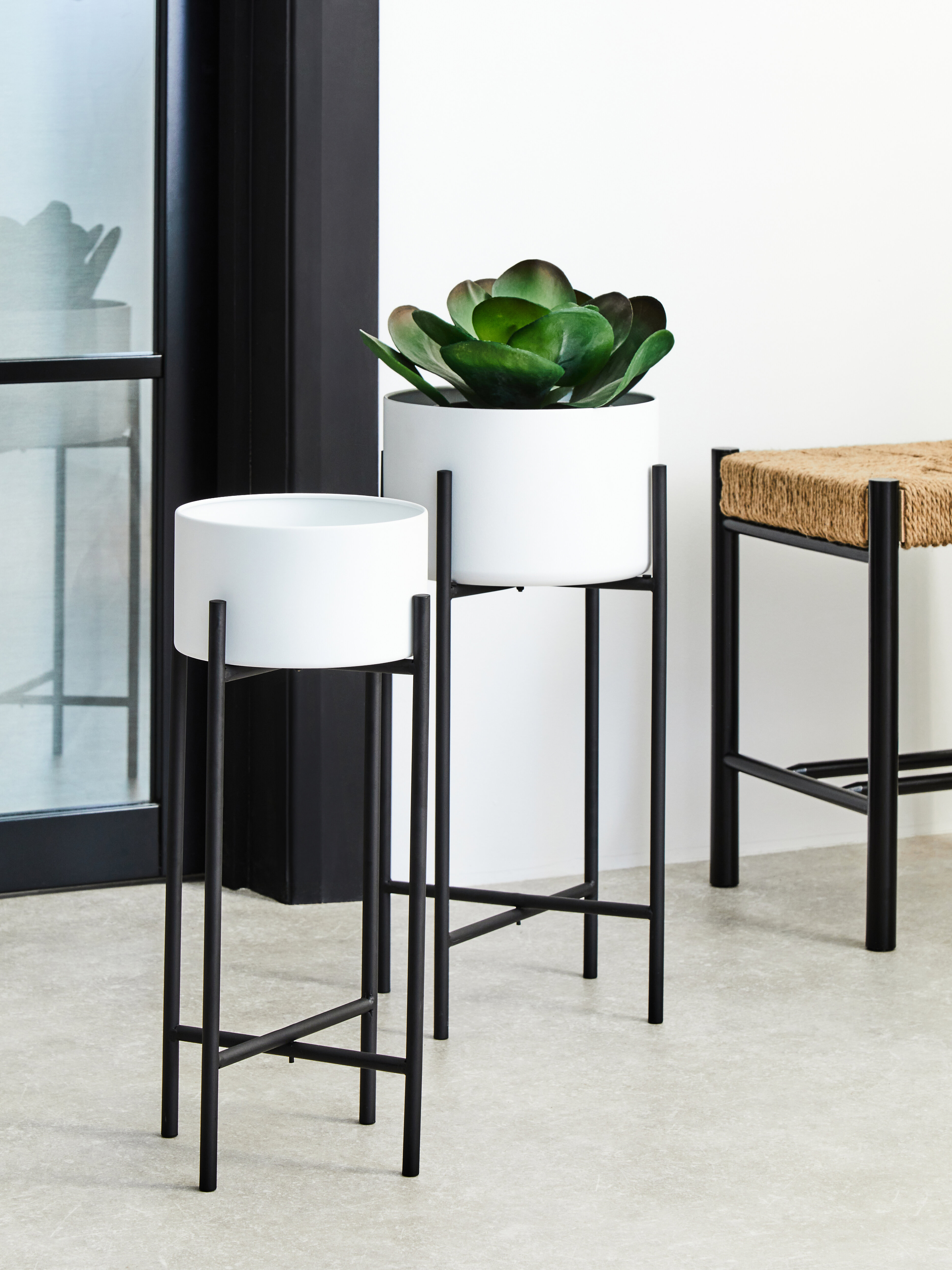 Trosa Groß Weiß Schwarz Standblumentopf
