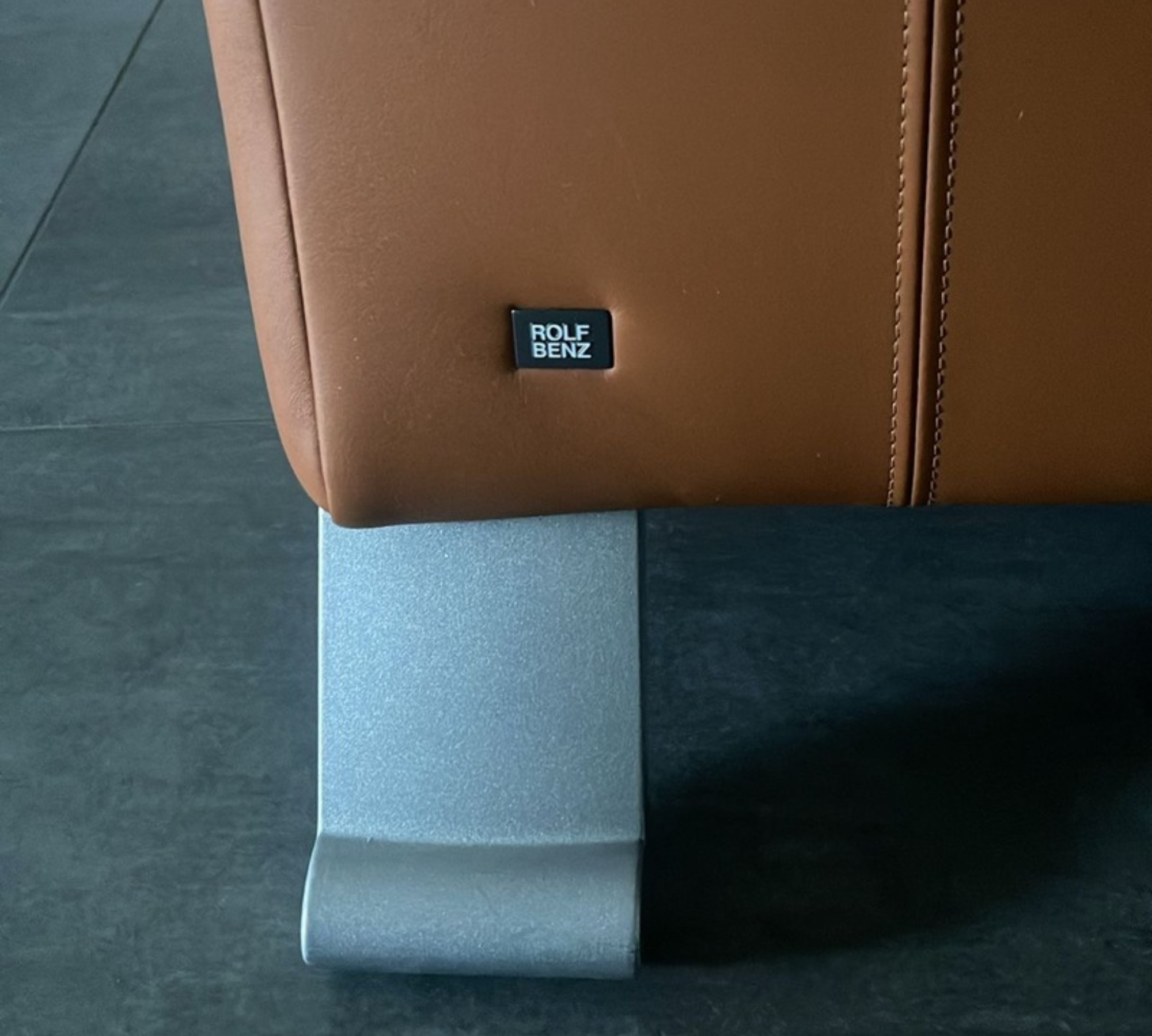 2x Sofa Leder Aluminium Orange