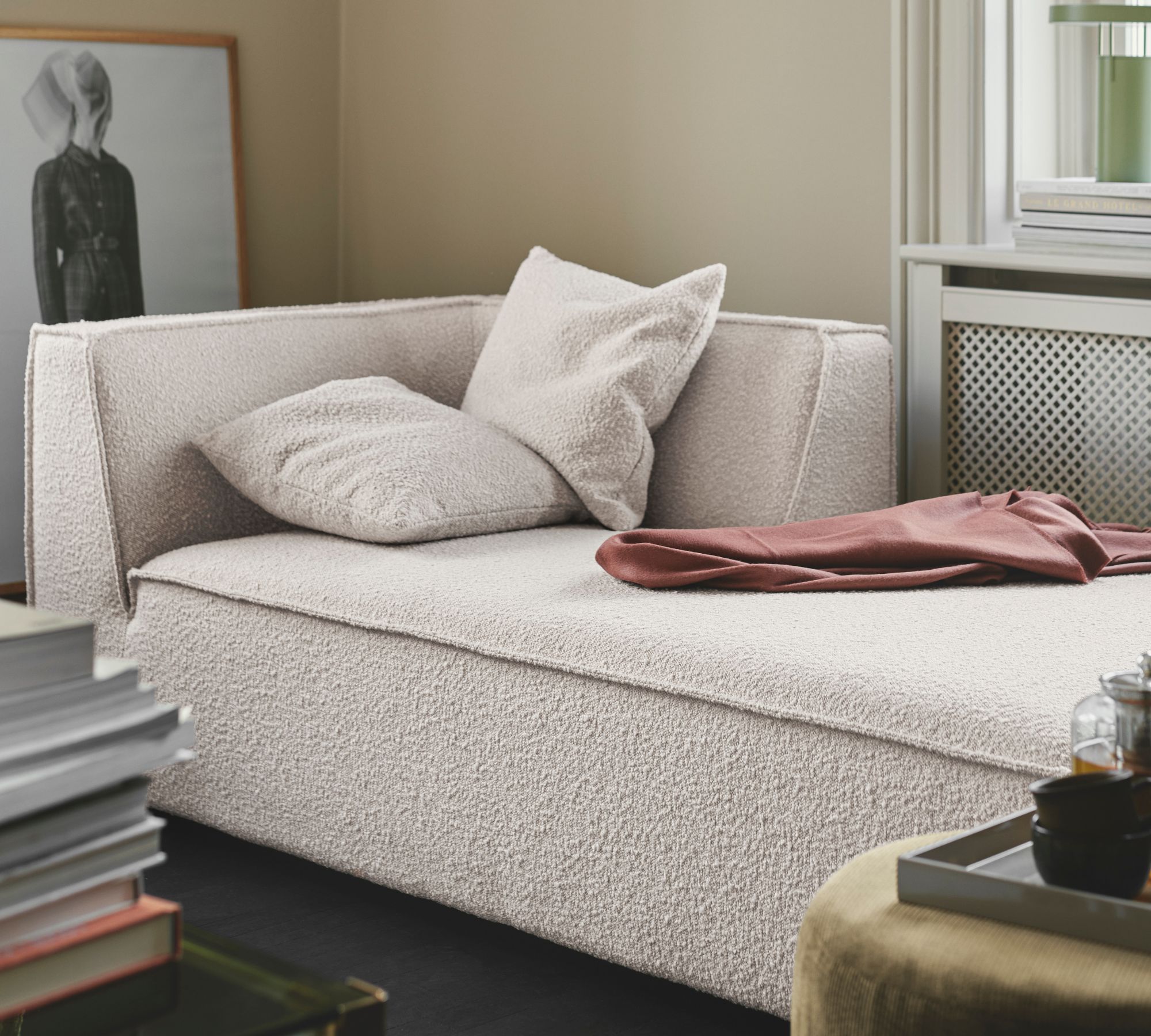 Dane 1-Sitzer Récamiere Rechts Maya Warm Grey