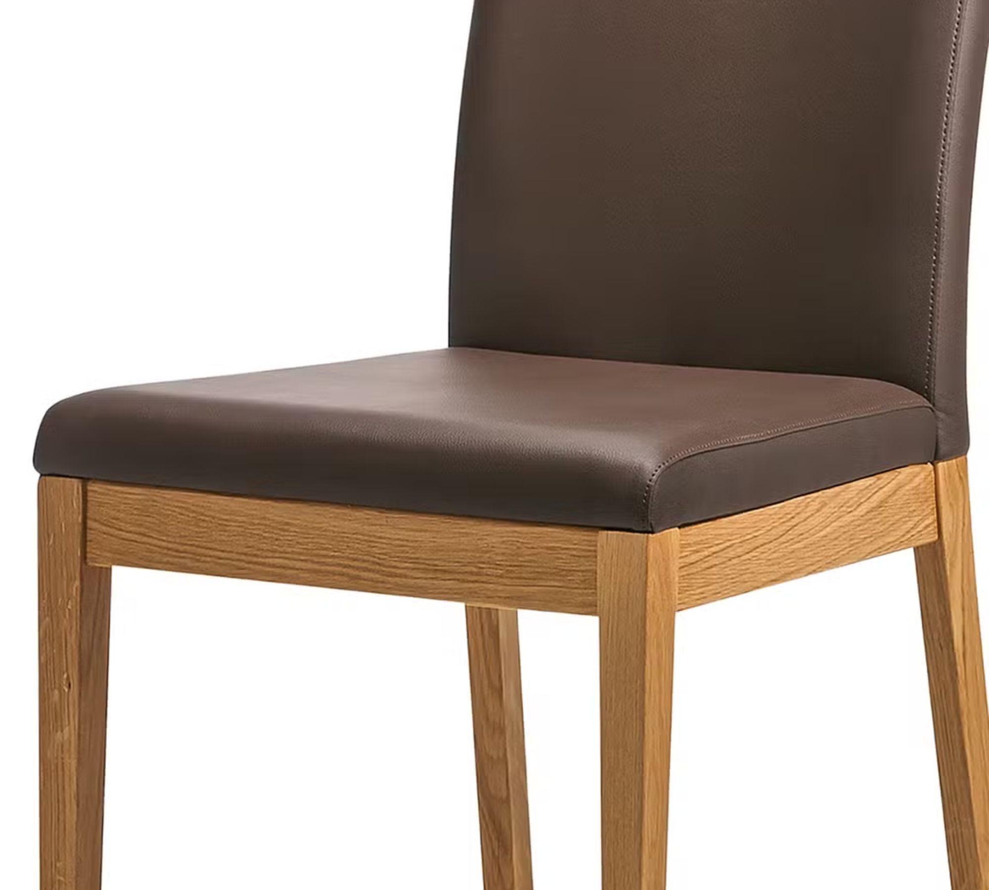 2x Esszimmerstuhl Wildeiche Leder Braun