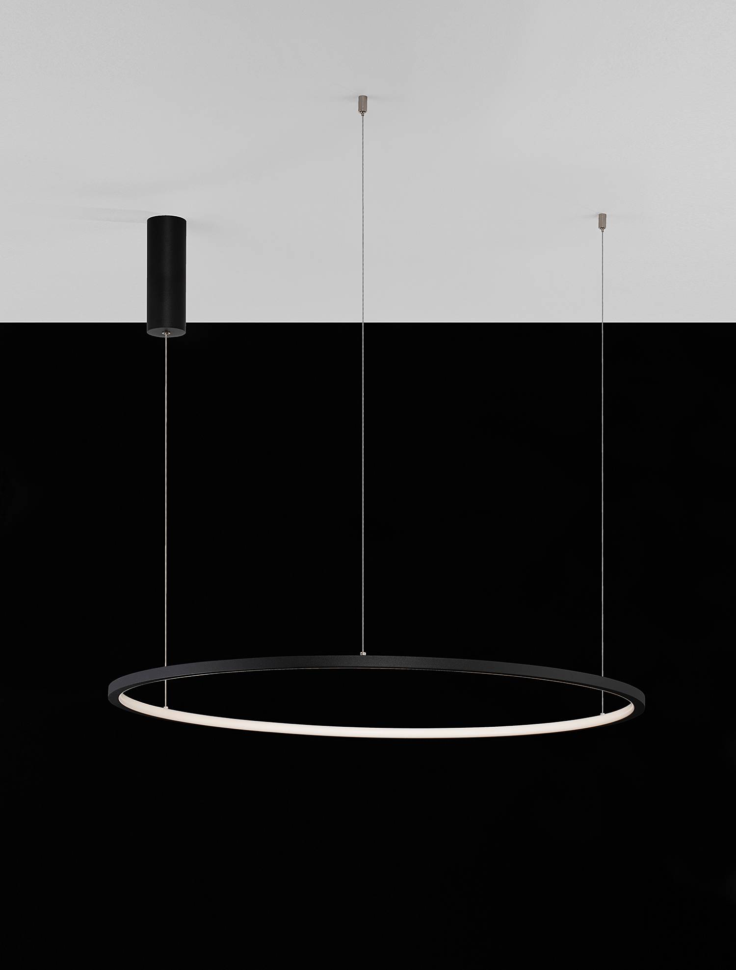 Pendant light Tarquin 1-light Aluminum Black 80 cm