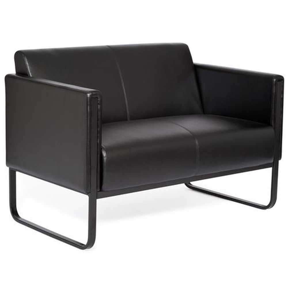 BALI BLACK 2-Sitzer Sofa Kunstleder Schwarz