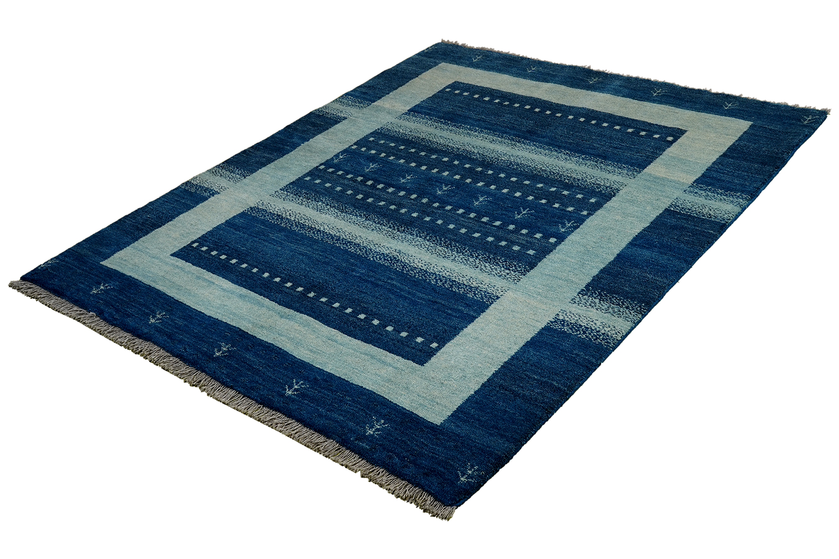 Gabbeh Traditional Rug Wool Blue
