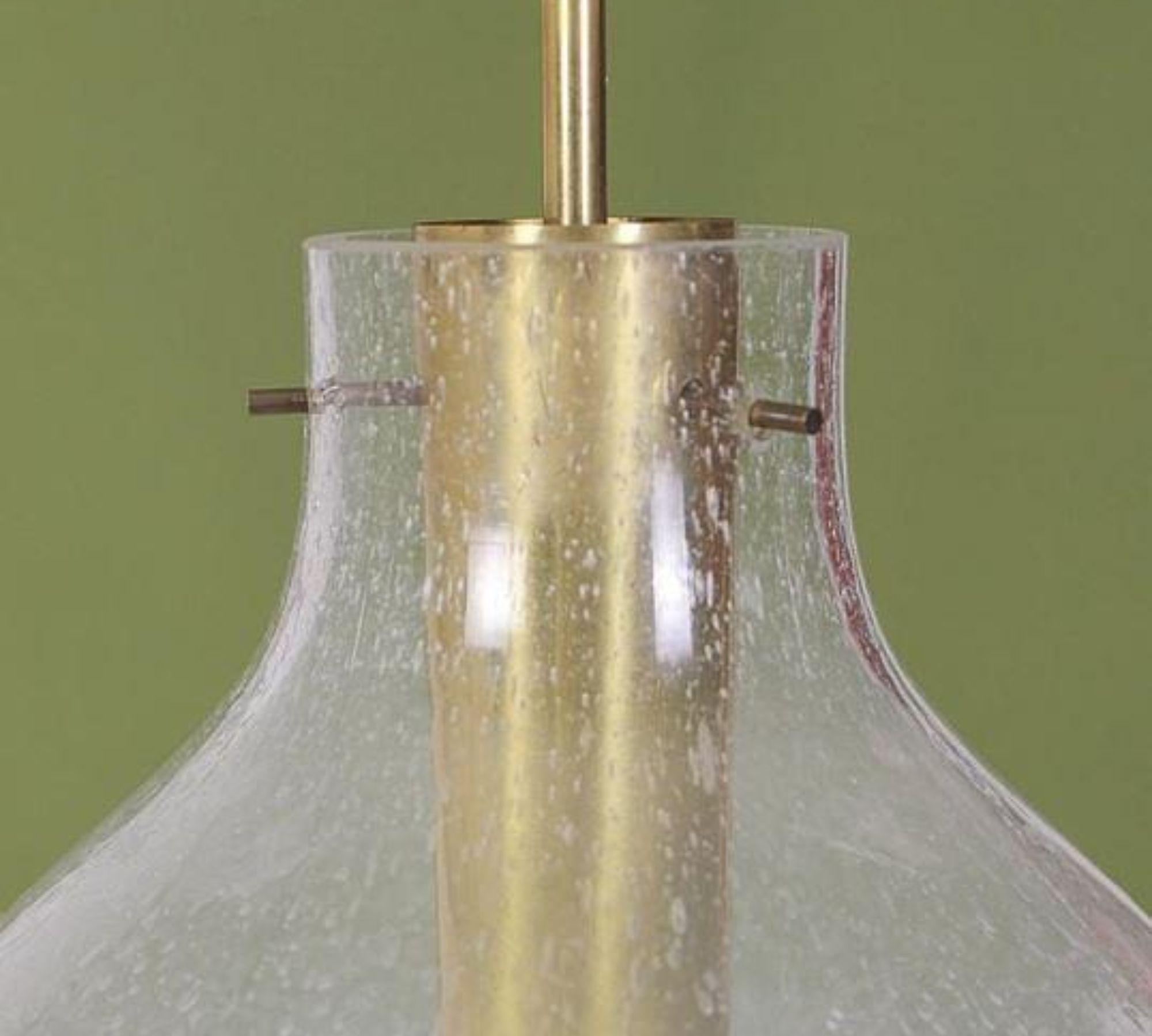 Tulpe Pendelleuchte Eisglas 1960er Jahre