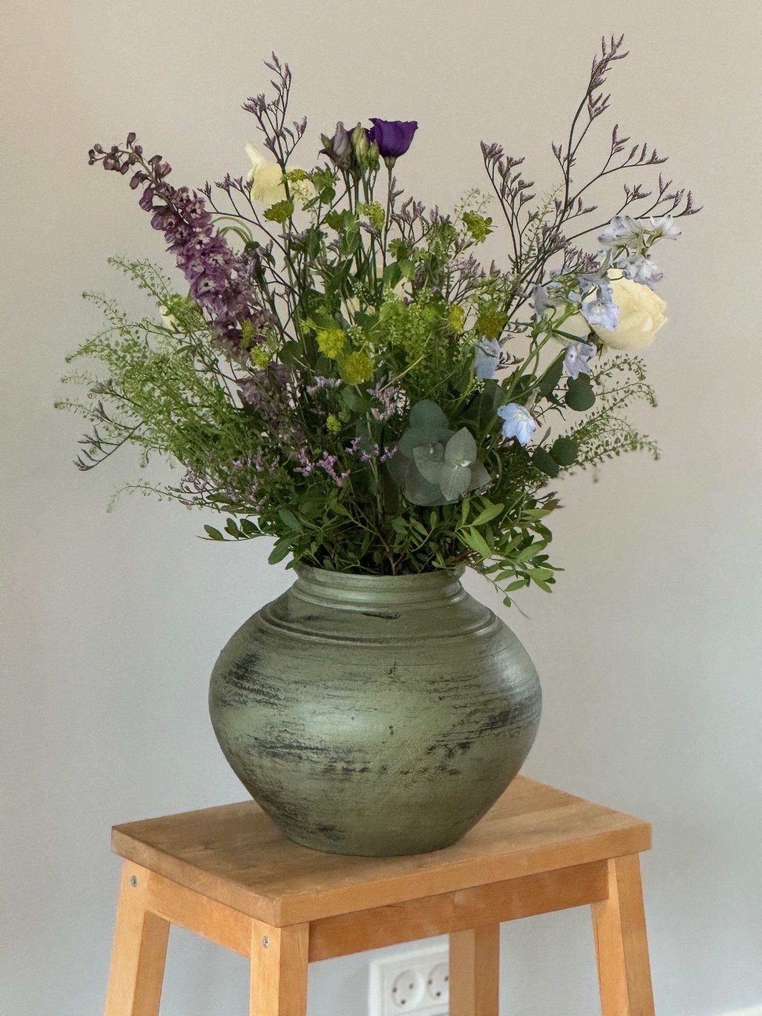 Handmade pot ceramic green