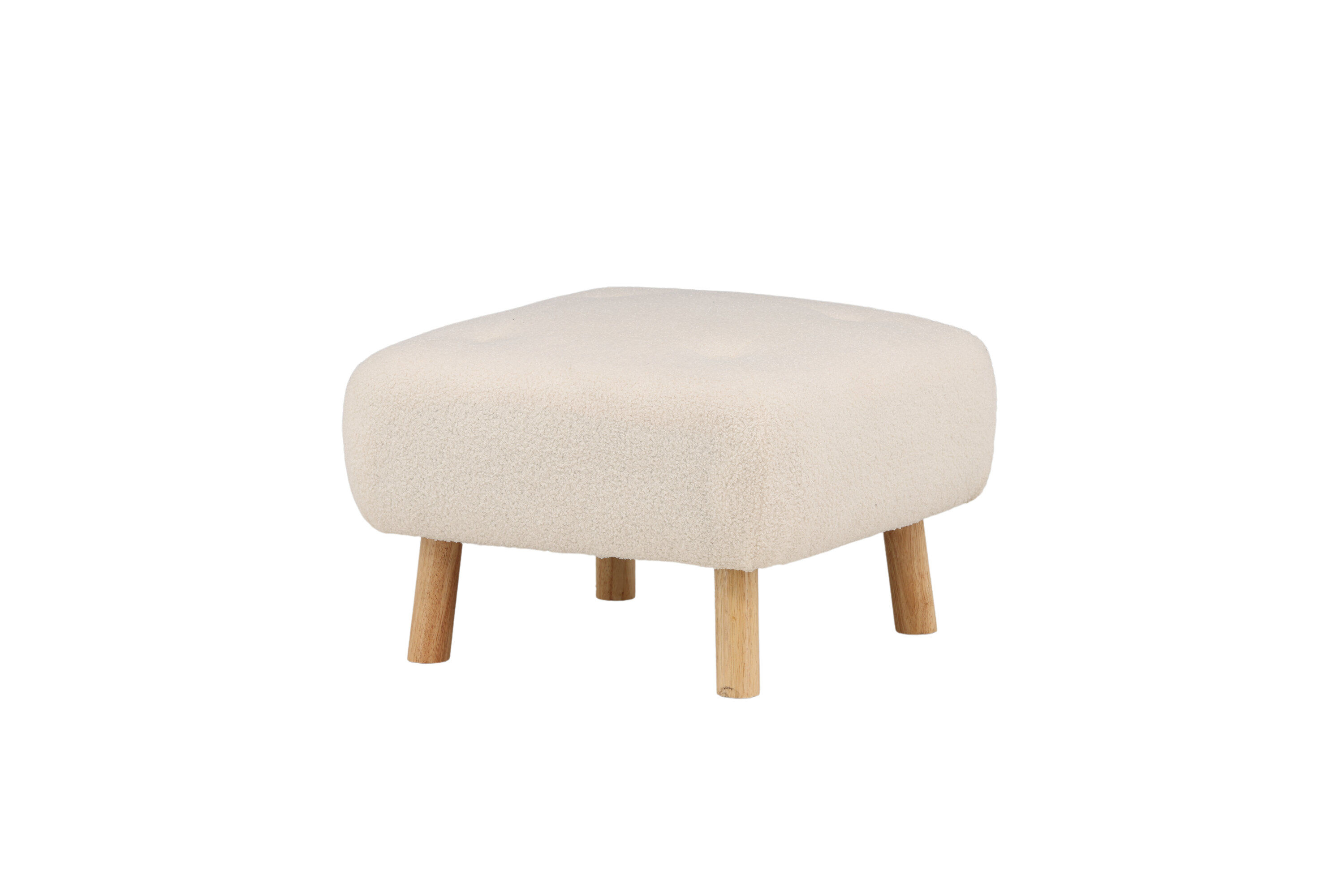 Salina Pouf/Ottoman Bouclé Whitewash/White