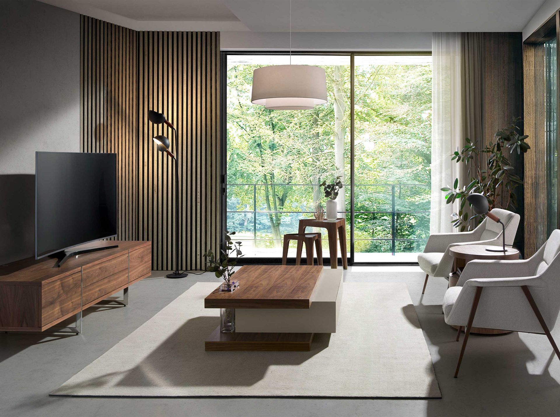 Tavolino in vetro marrone