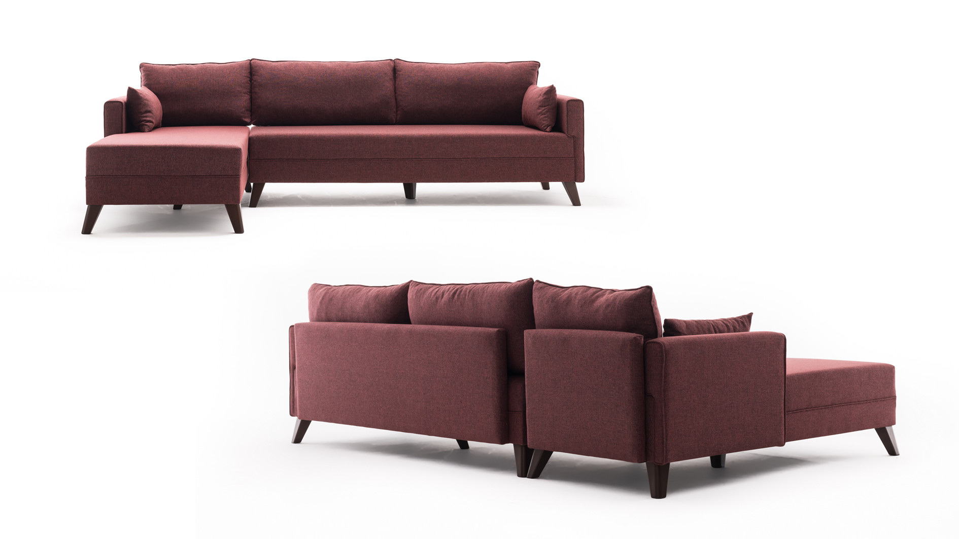 Bella Sofa Récamiere Links  Rot