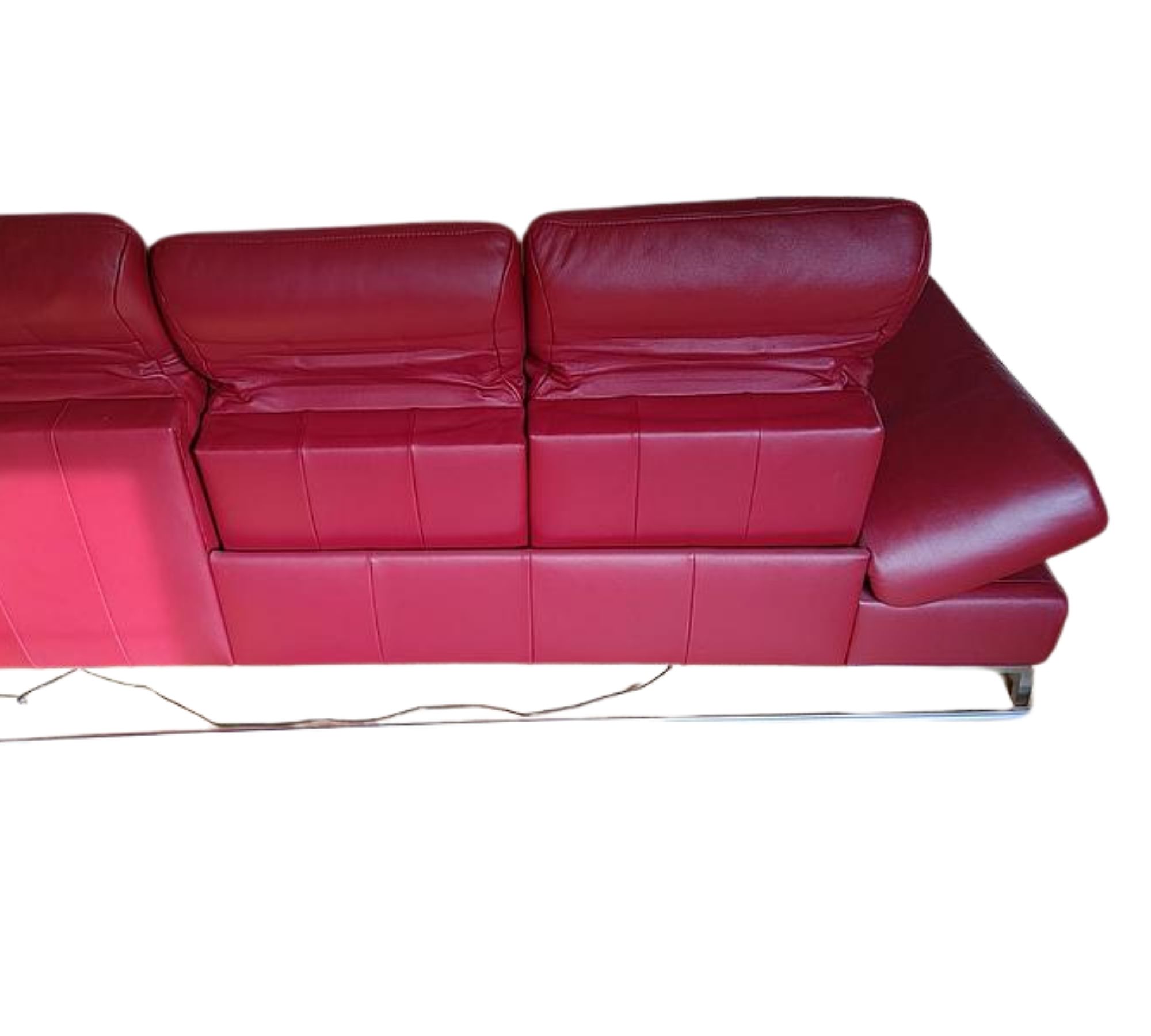 Wellness-/Relaxcouch Leder Rot