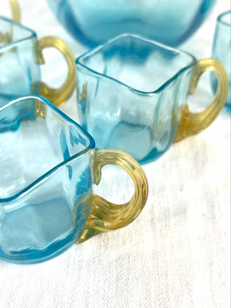 George Sand Liqueur set 1900s Turquoise