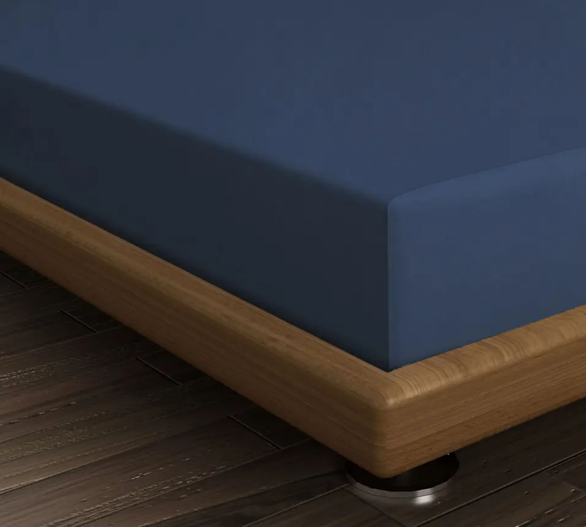 Fitted sheet Cotton Dark blue 100cm x 200cm