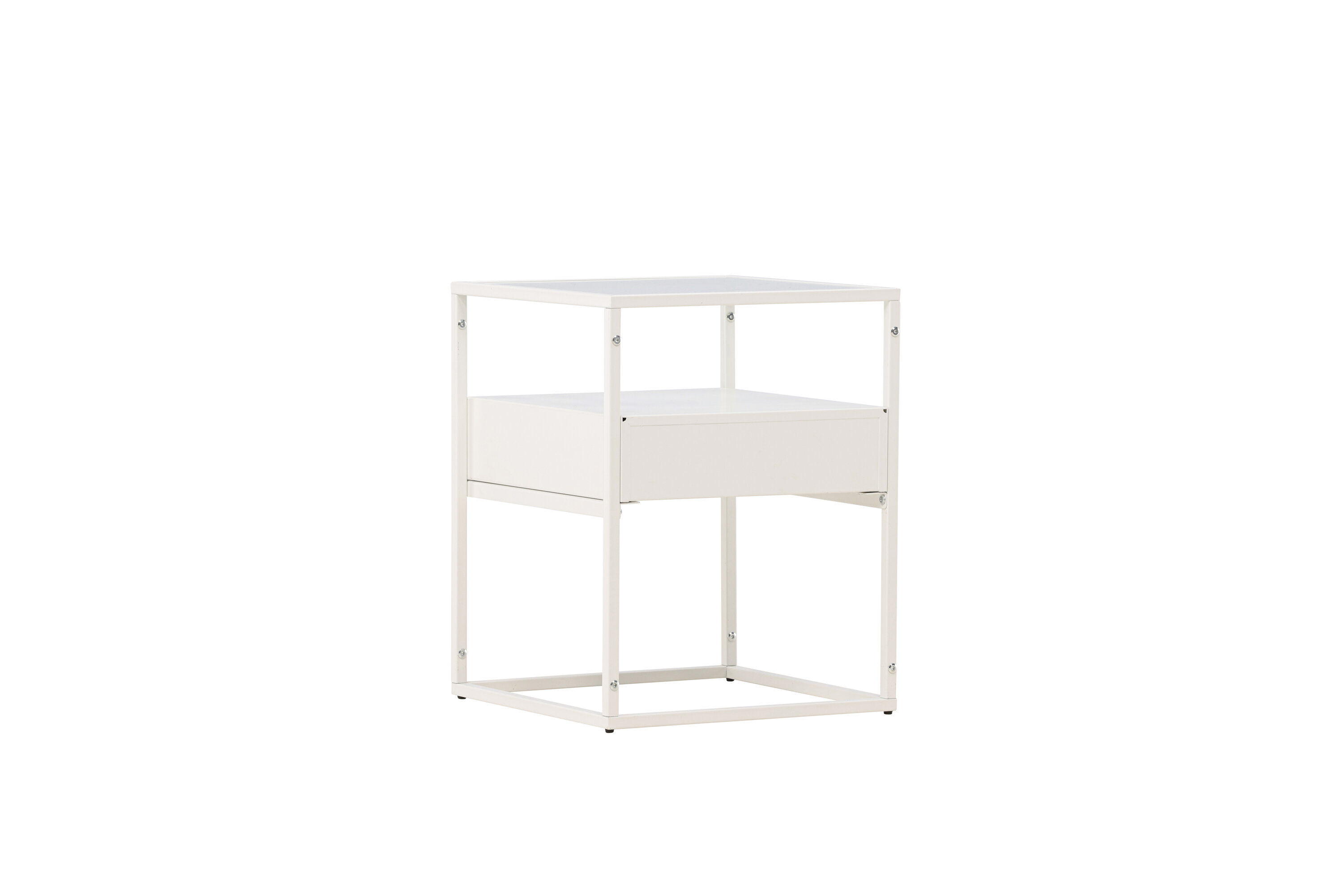 Fortaleza Beistelltisch Stahl Glas Schwarz