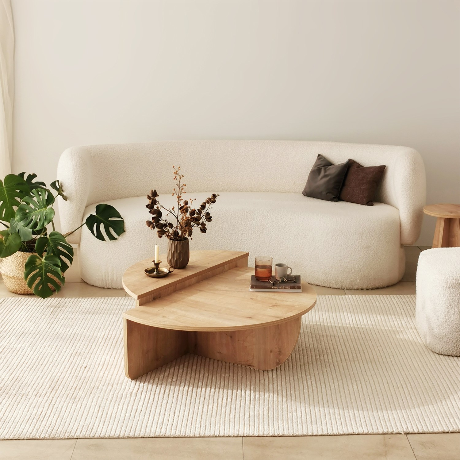 Podium Couchtisch Eichebraun