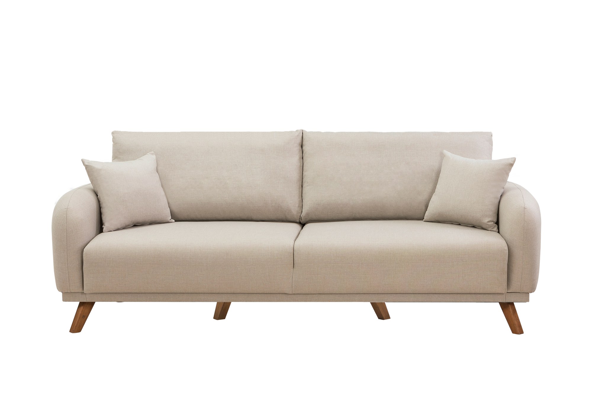 Hera Schlafsofa 3-Sitzer Holz Creme