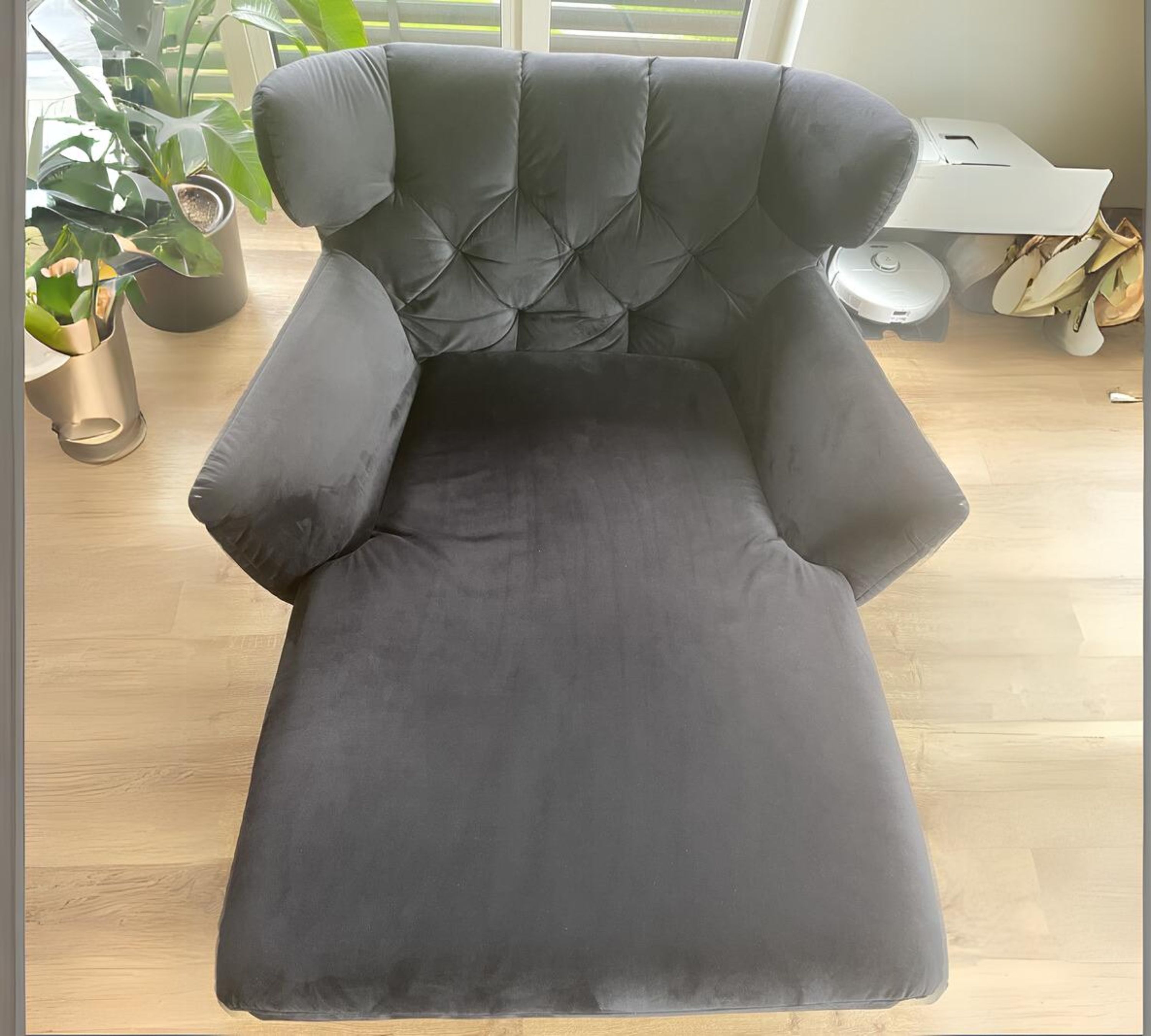 Loungesessel Samt Metall Schwarz