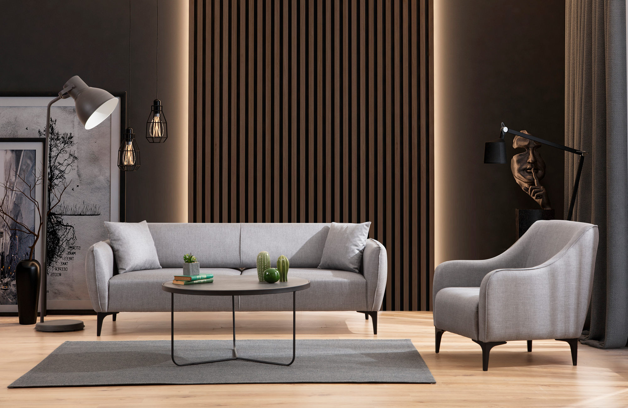 Belissimo 3-Sitzer Sofa Grau