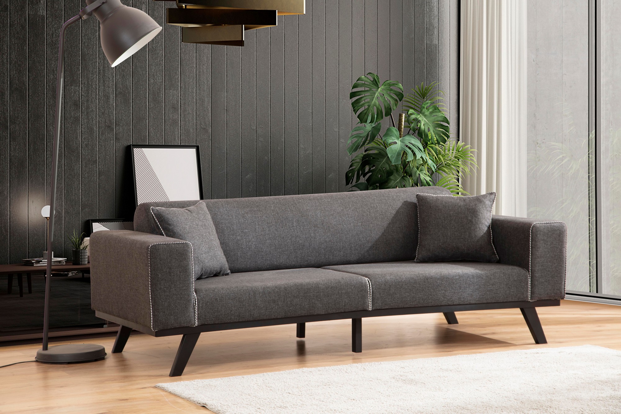 Leon 3-seater sofa bed Anthracite