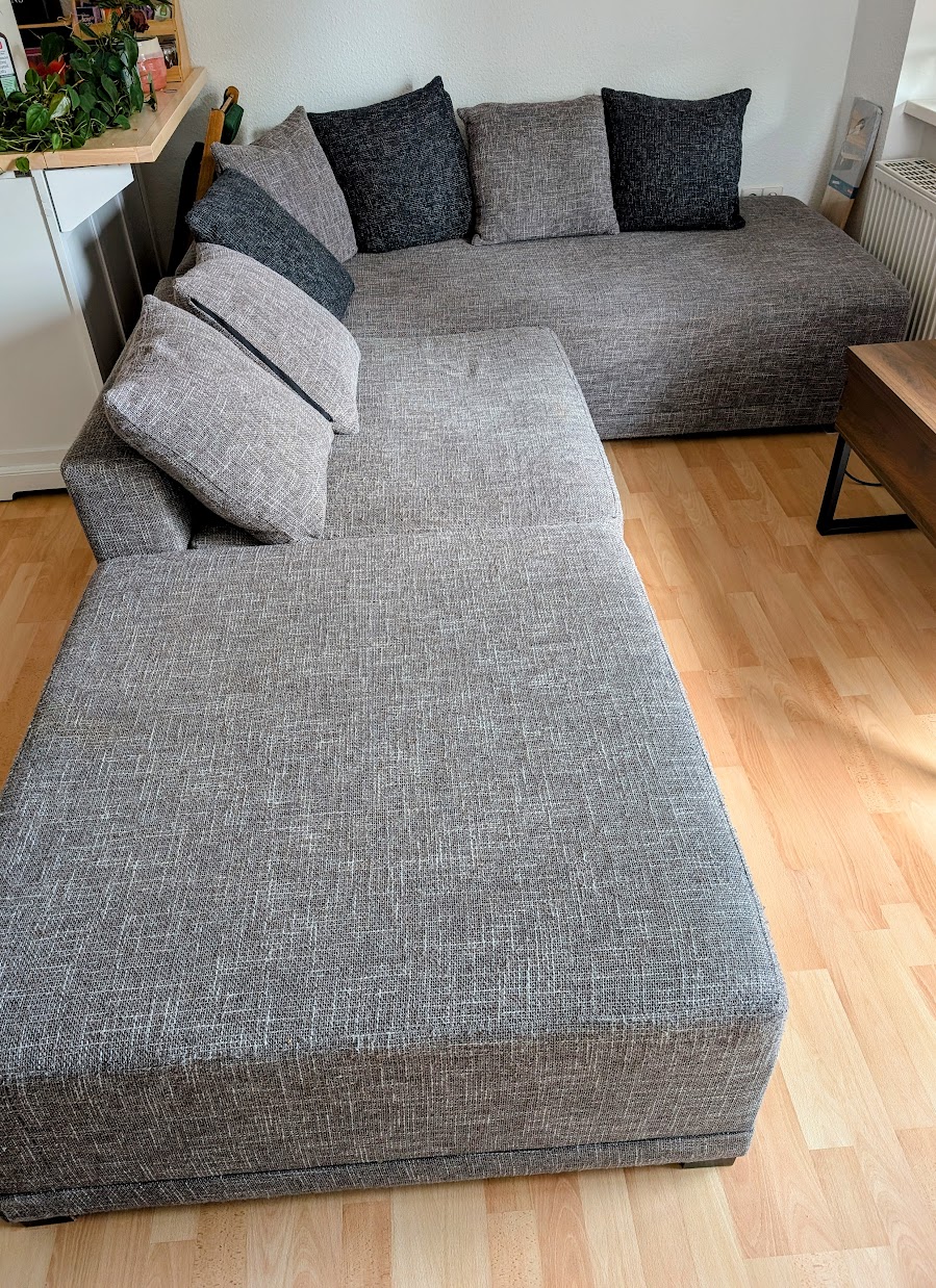 3er Set Modular Sofa Grau und Ottoman