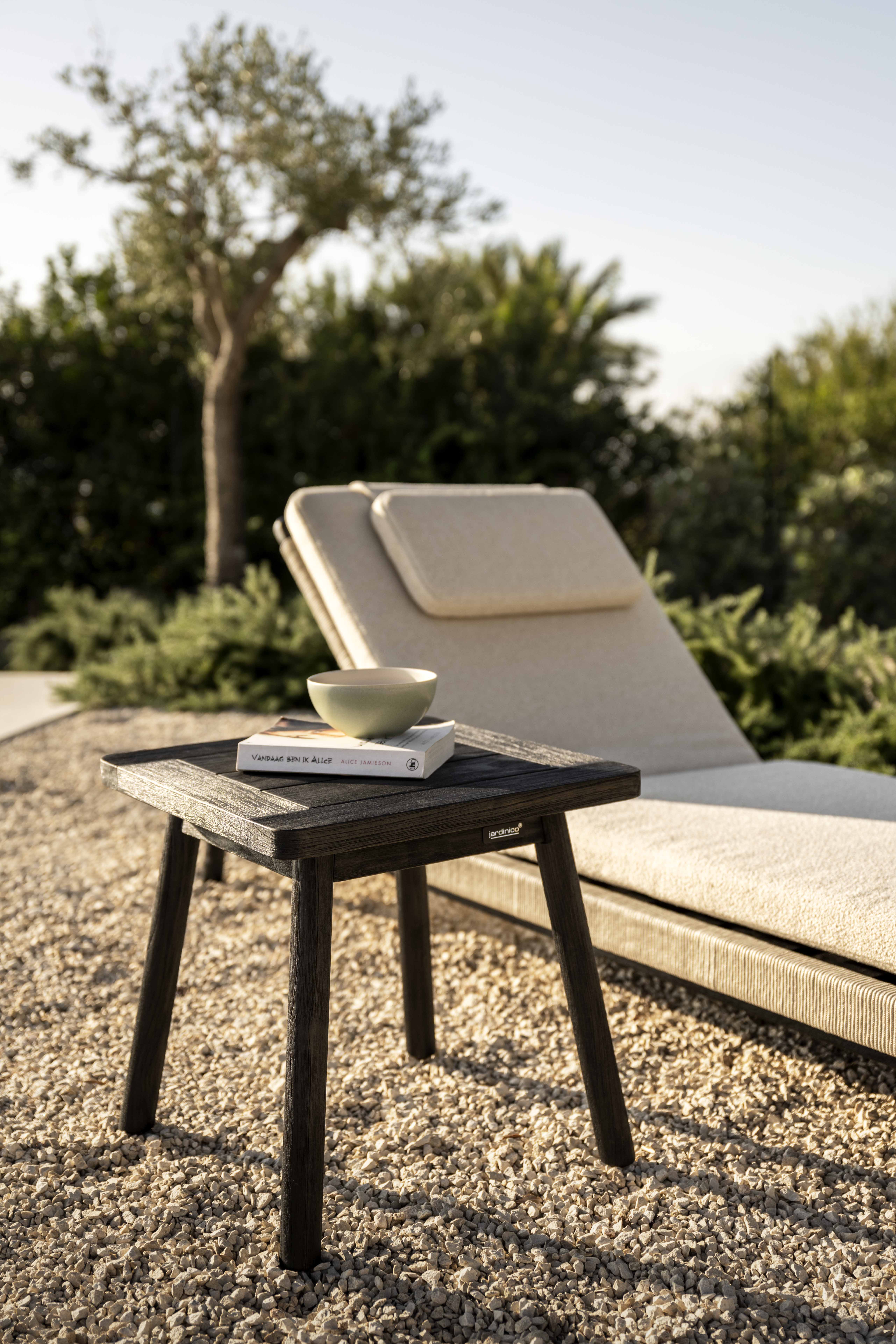 NERO Sonnenliege Aluminium Schwarz Polster O Corsica