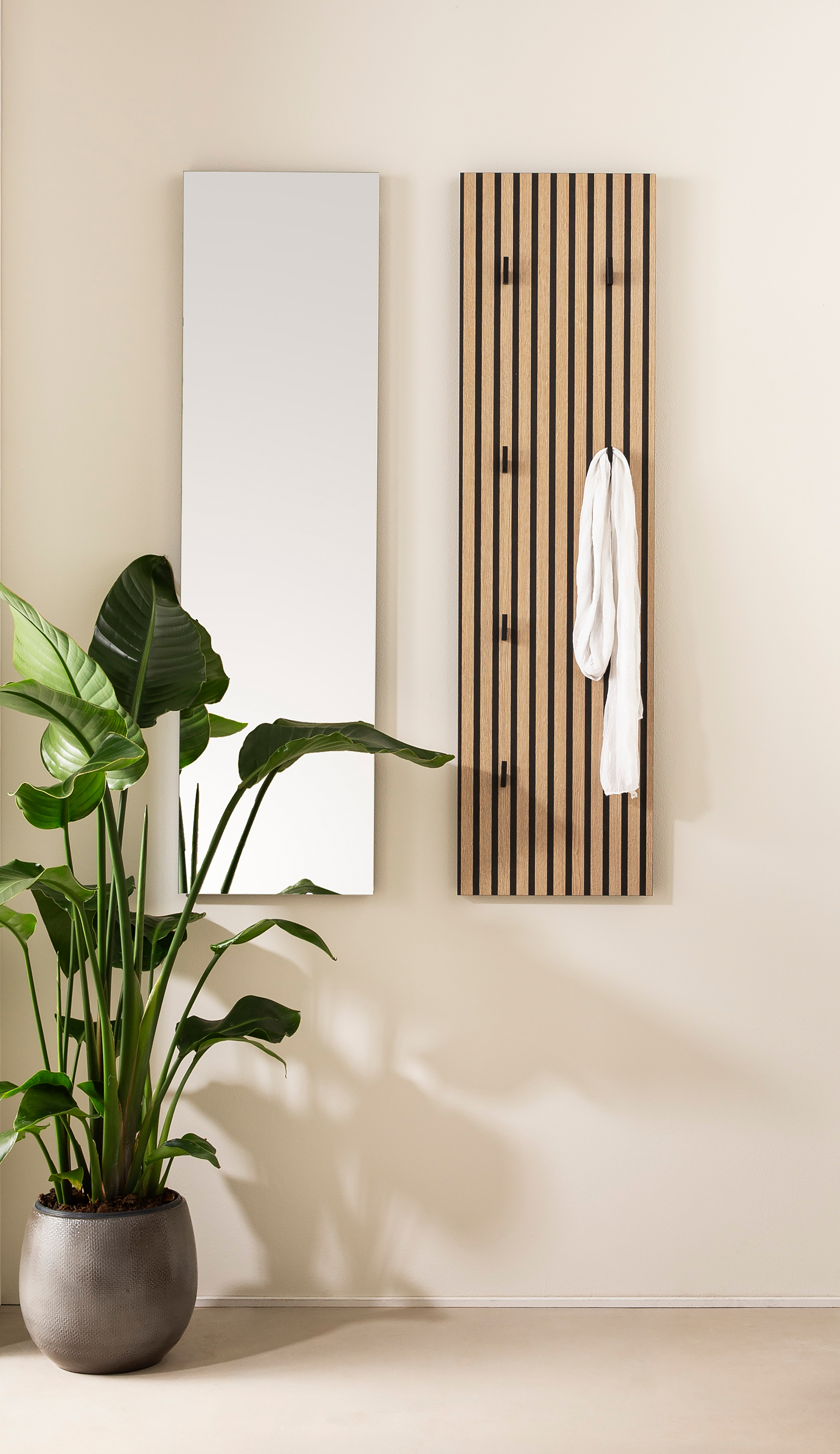 Ryker Coat Rack Panel Oak Black