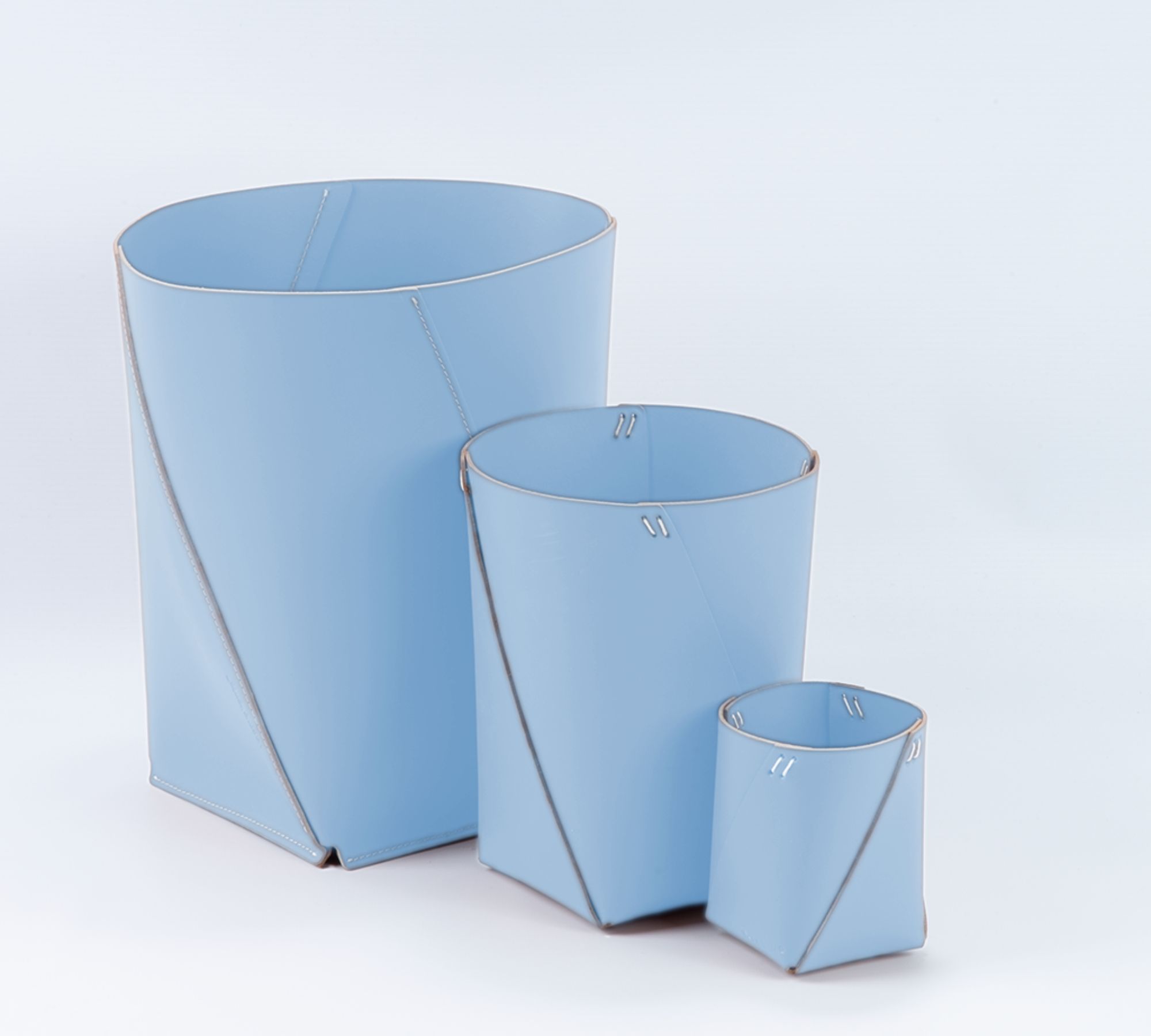 Stiftehalter 100% Recyceltes Leder Blau