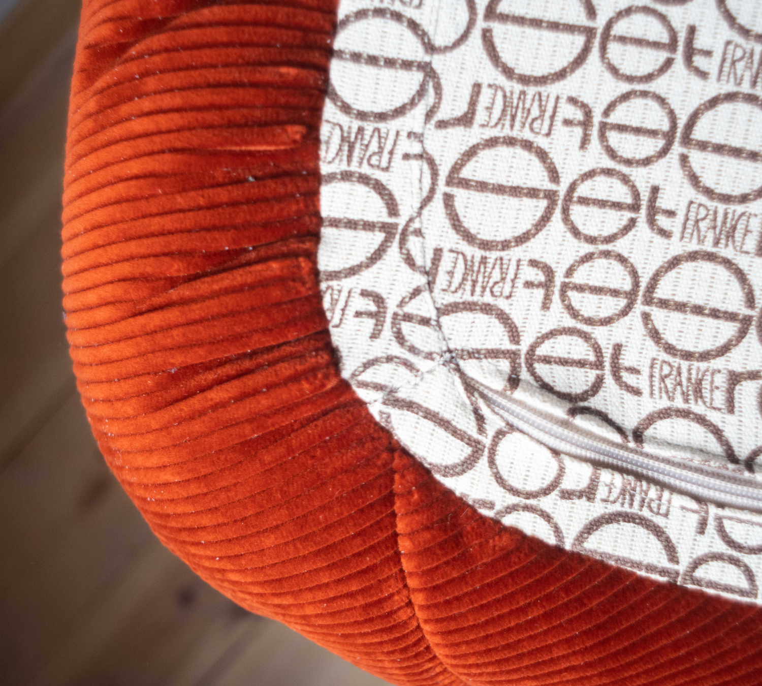 Togo corner sofa cord amber orange