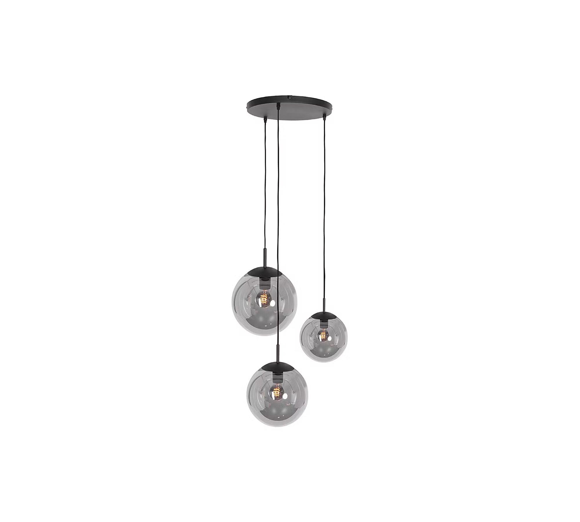 Bollique Pendant Lamp 3-light Iron Glass Black