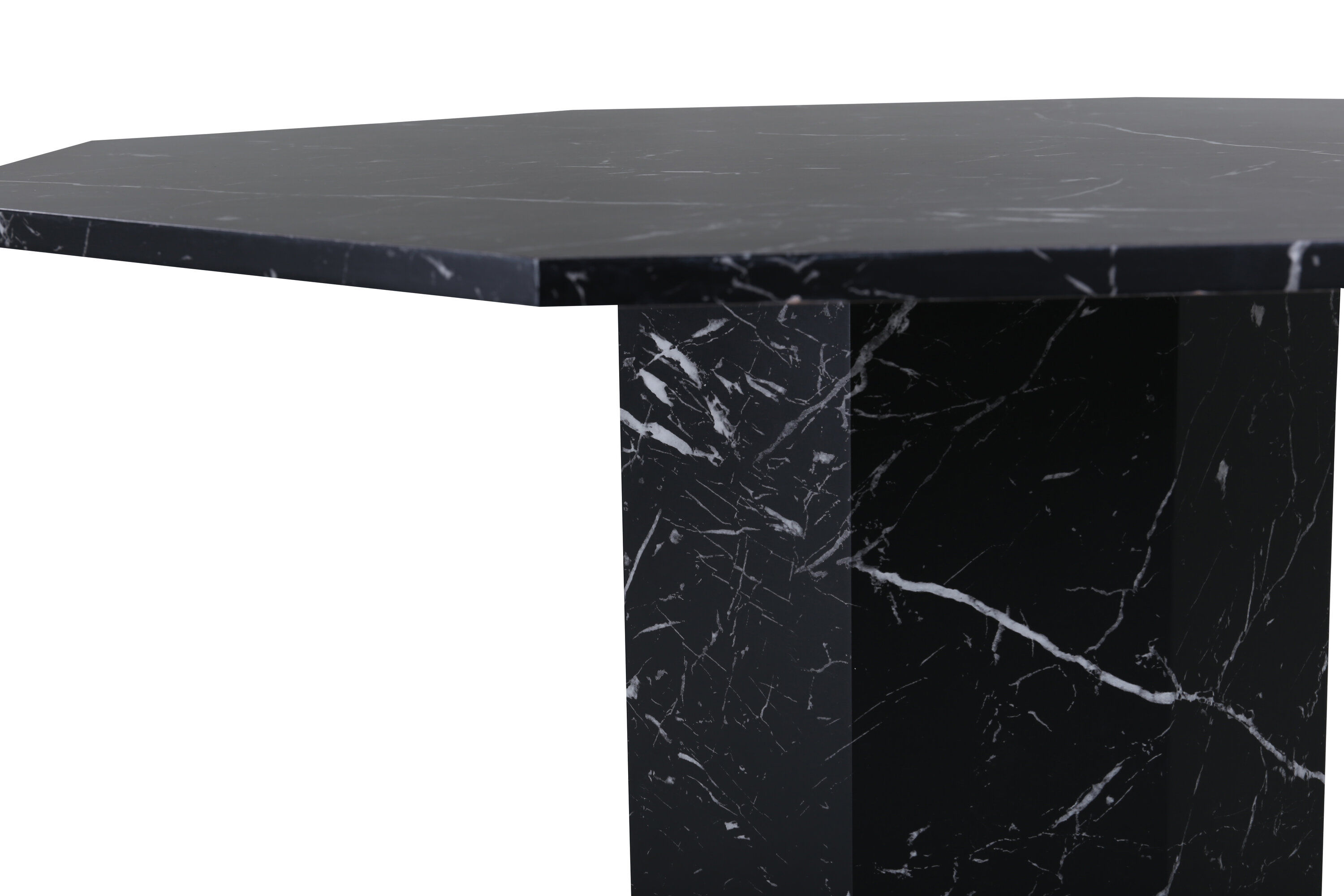 Marbs Dining Table Black Glass Marble