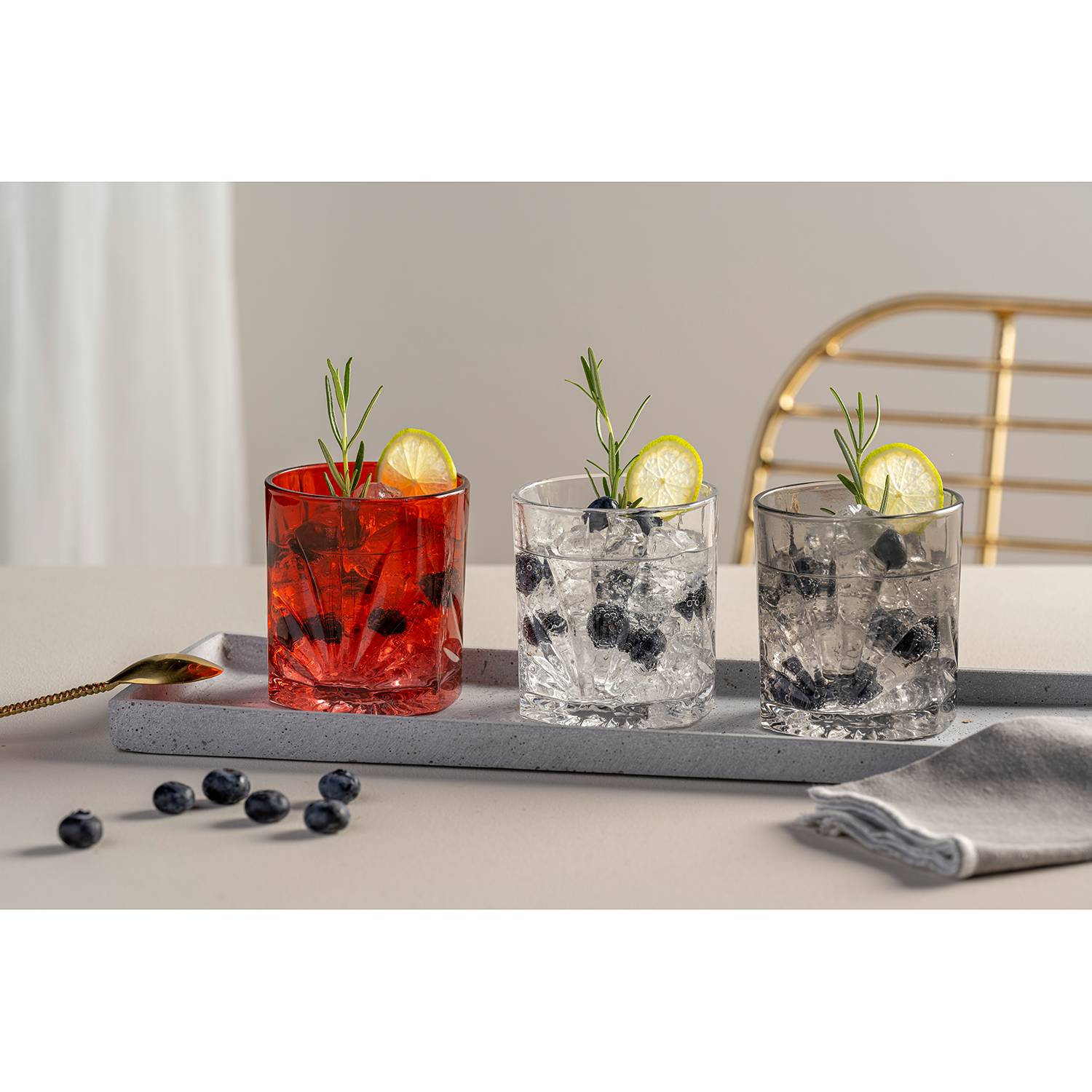4x Trinkglas Capri Kristallglas Grau 0,15l