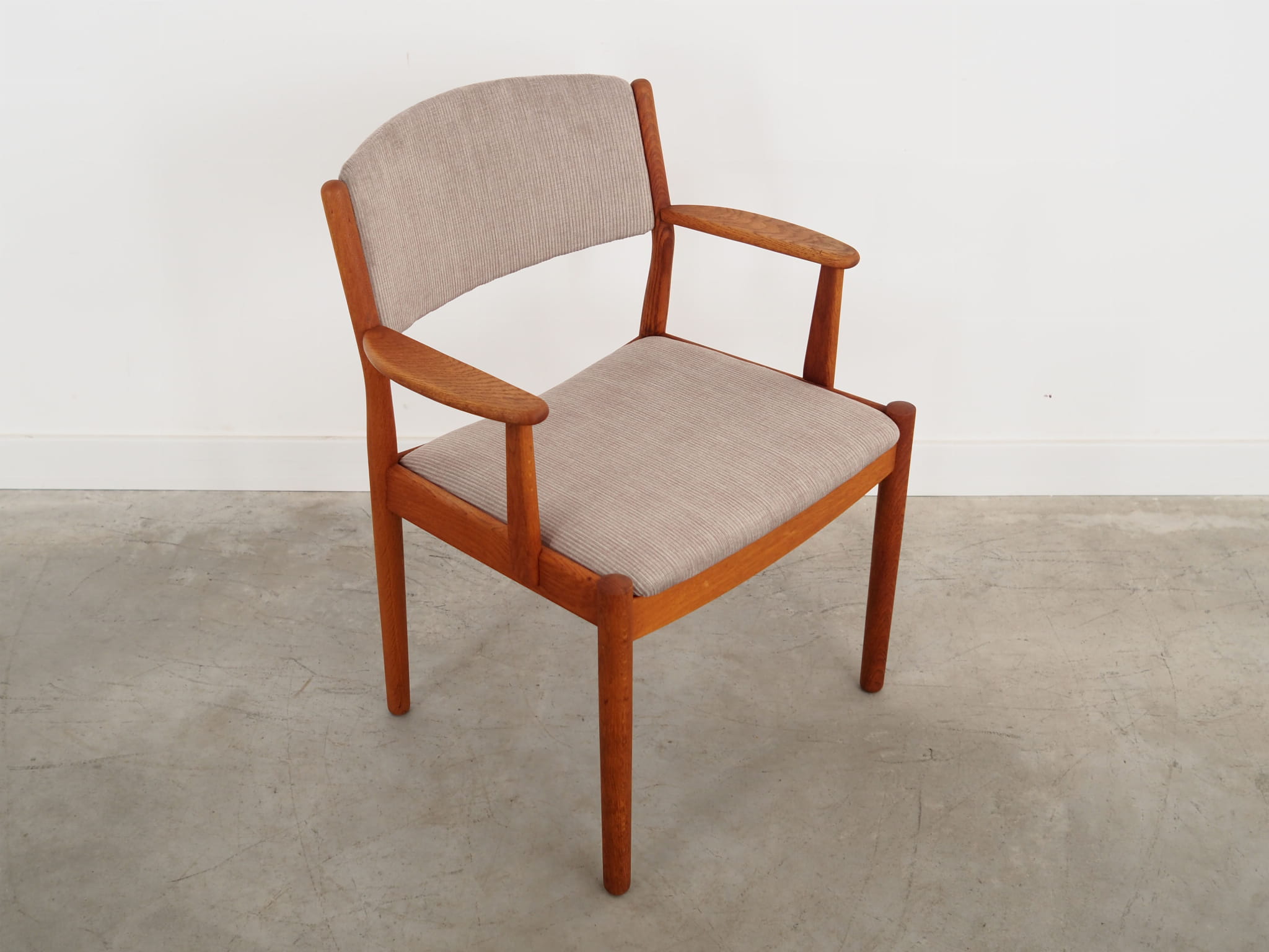 Vintage chair wood textile gray 1960s
