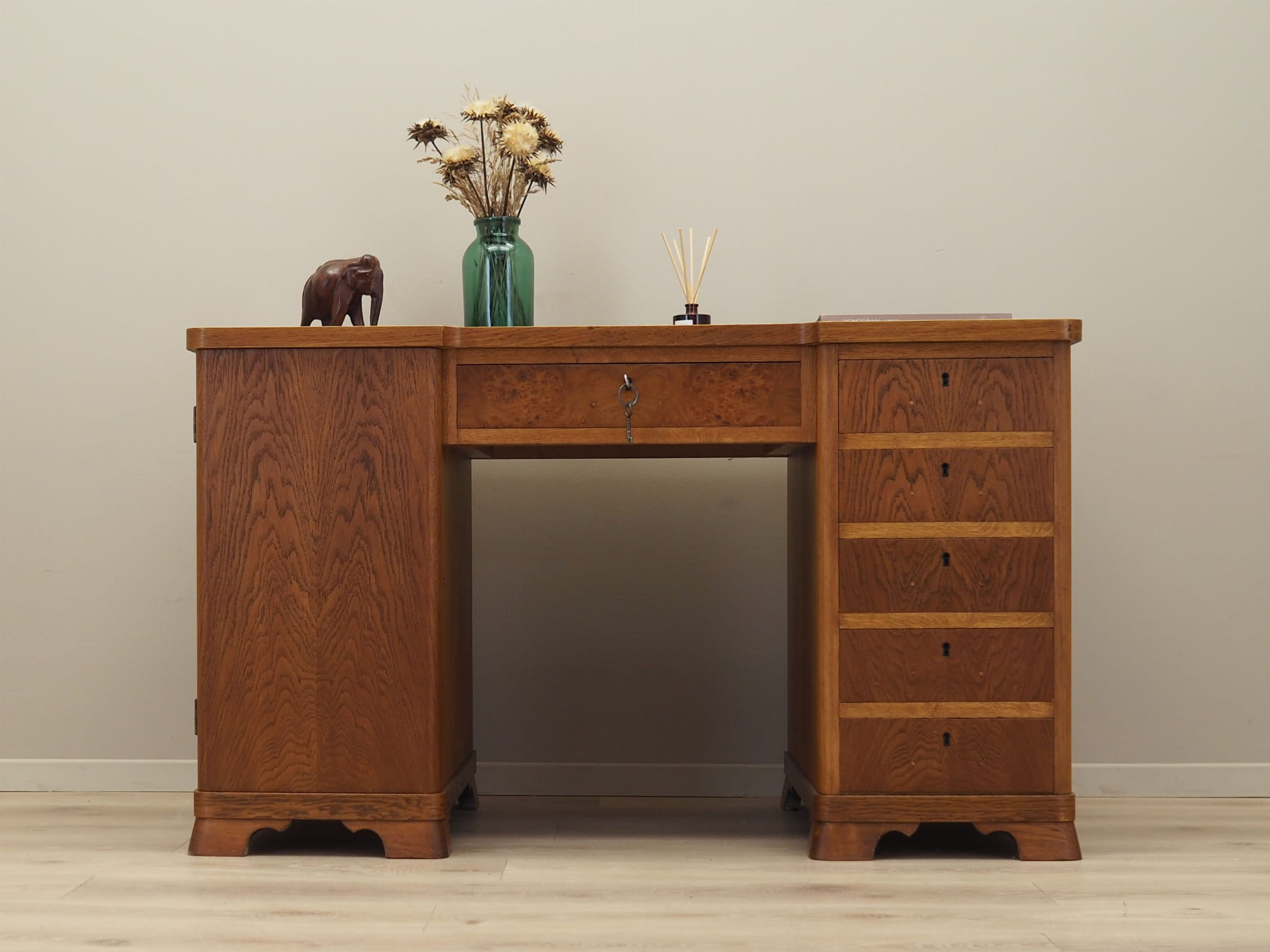 Vintage desk wood brown 1960s