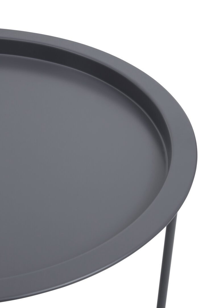Steel Round Side Table Metal Grey