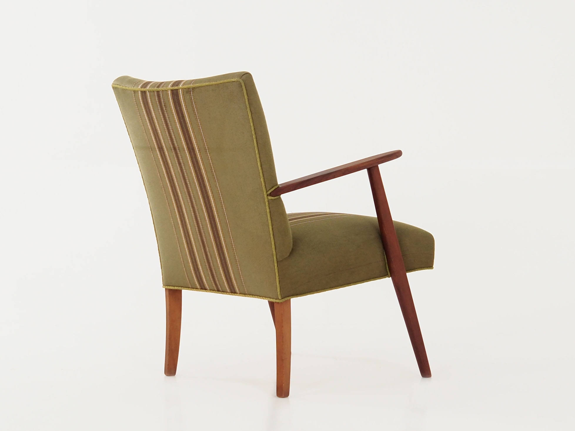 Vintage chair teak wood textile green 1960s