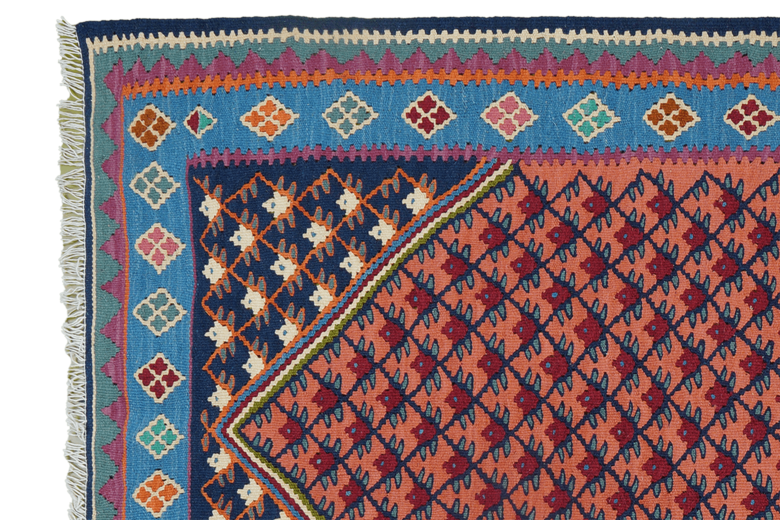 Kilim Senneh Teppich Mehrfarbig
