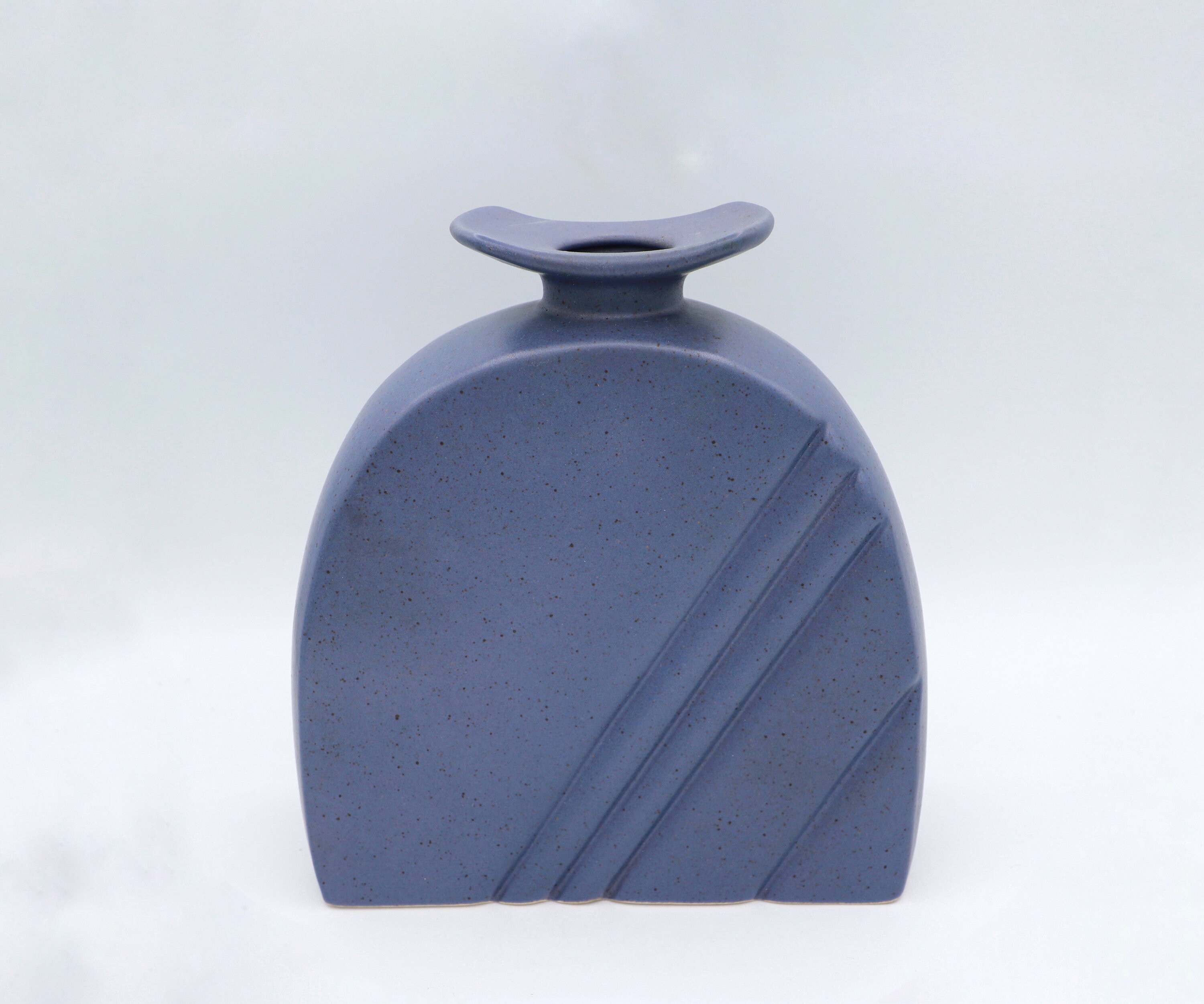 Vaso vintage in ceramica blu anni '90