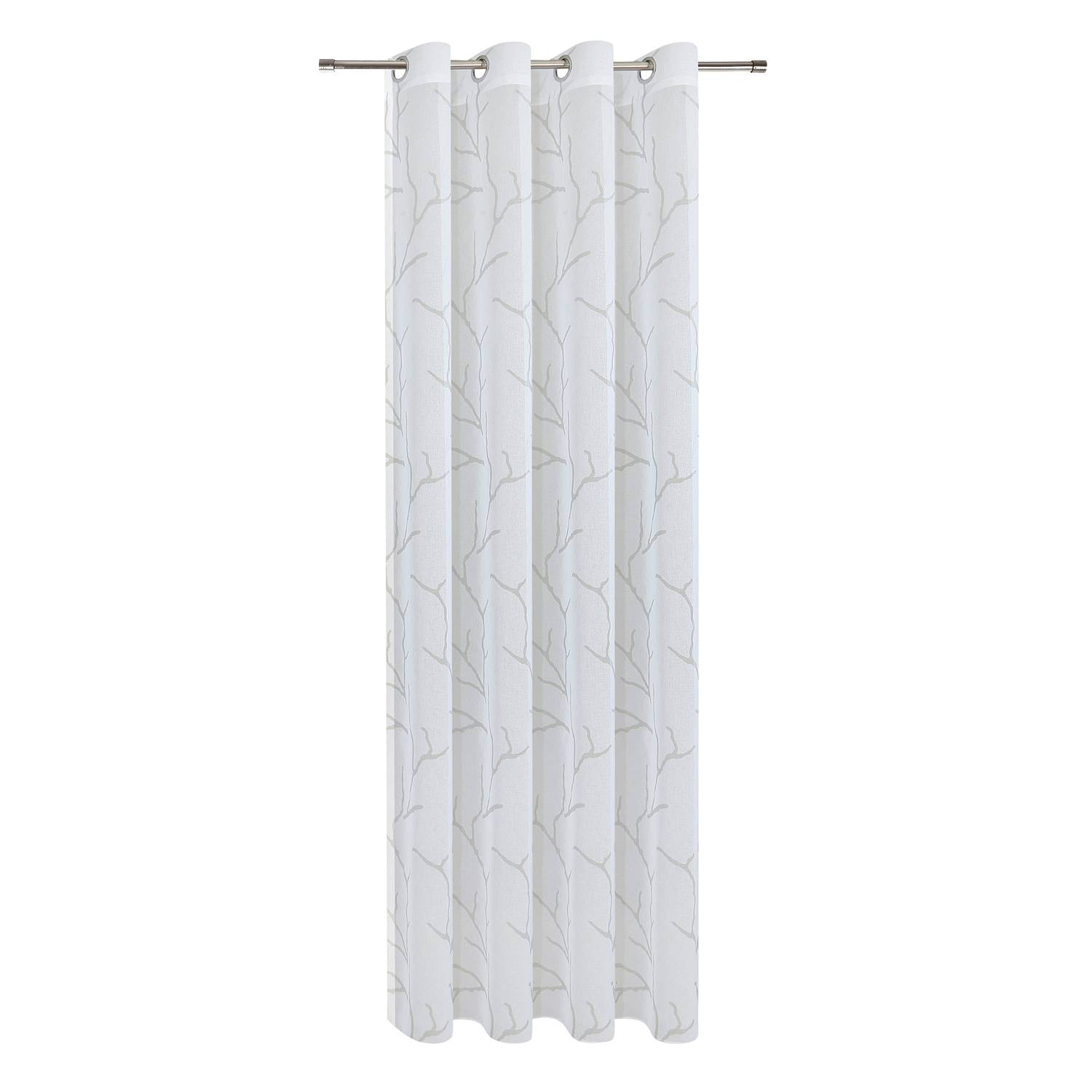Ösenschal Kira Polyester Weiß / Grau