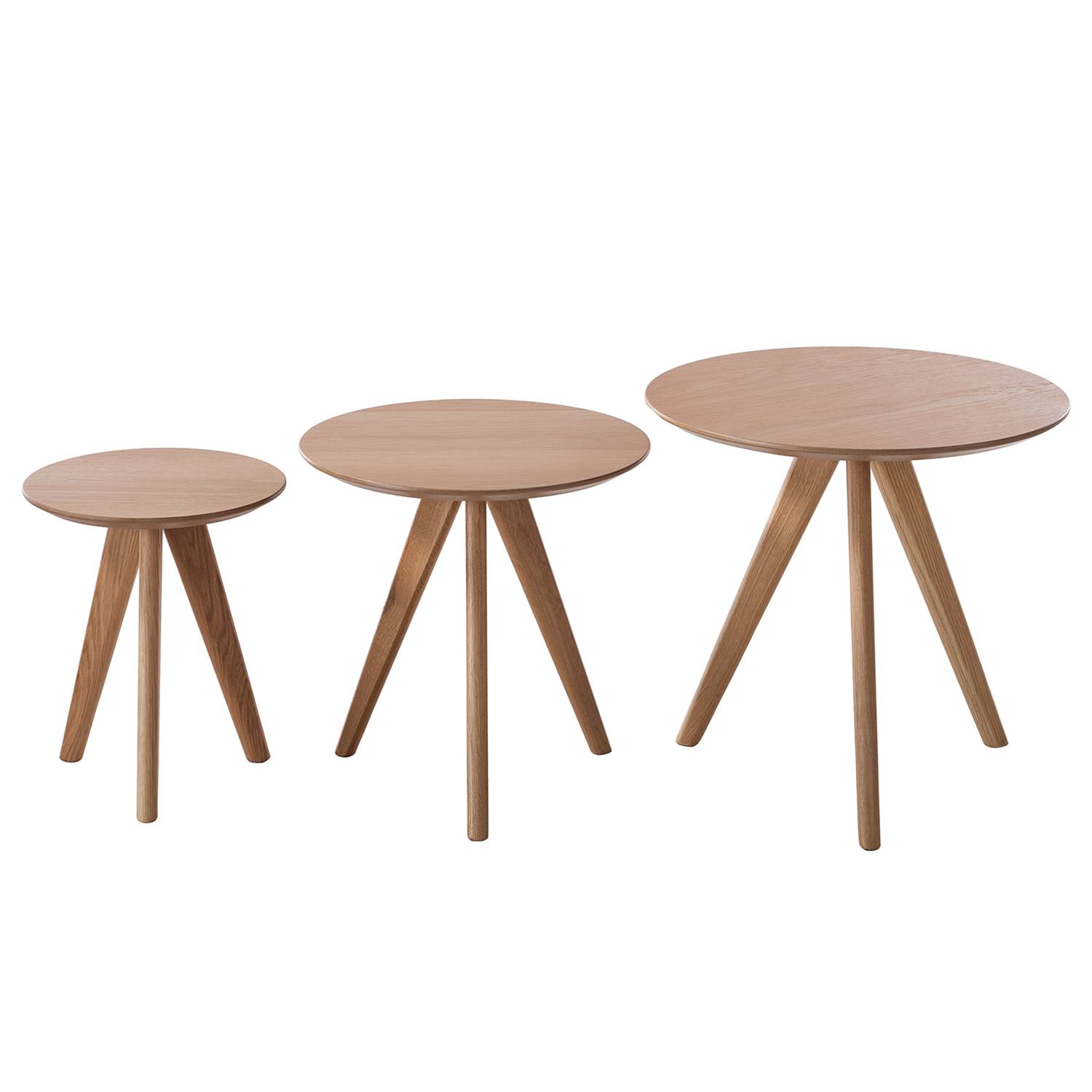 Beistelltisch Past II 3er Set Eiche