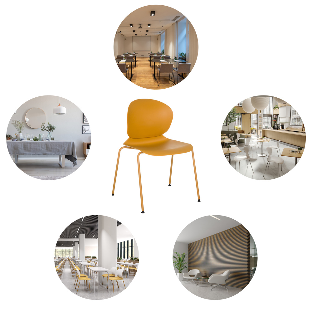T36 VI Stackable chair plastic Yellow