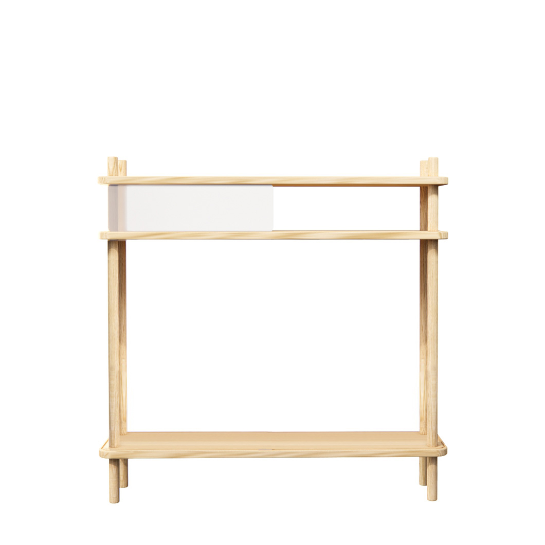 Brilliant 2.5 Shelf Ash wood White Plexiglass