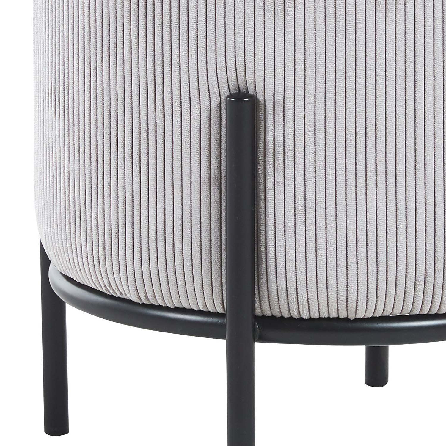 Polsterhocker Bumyra Cord Hellgrau