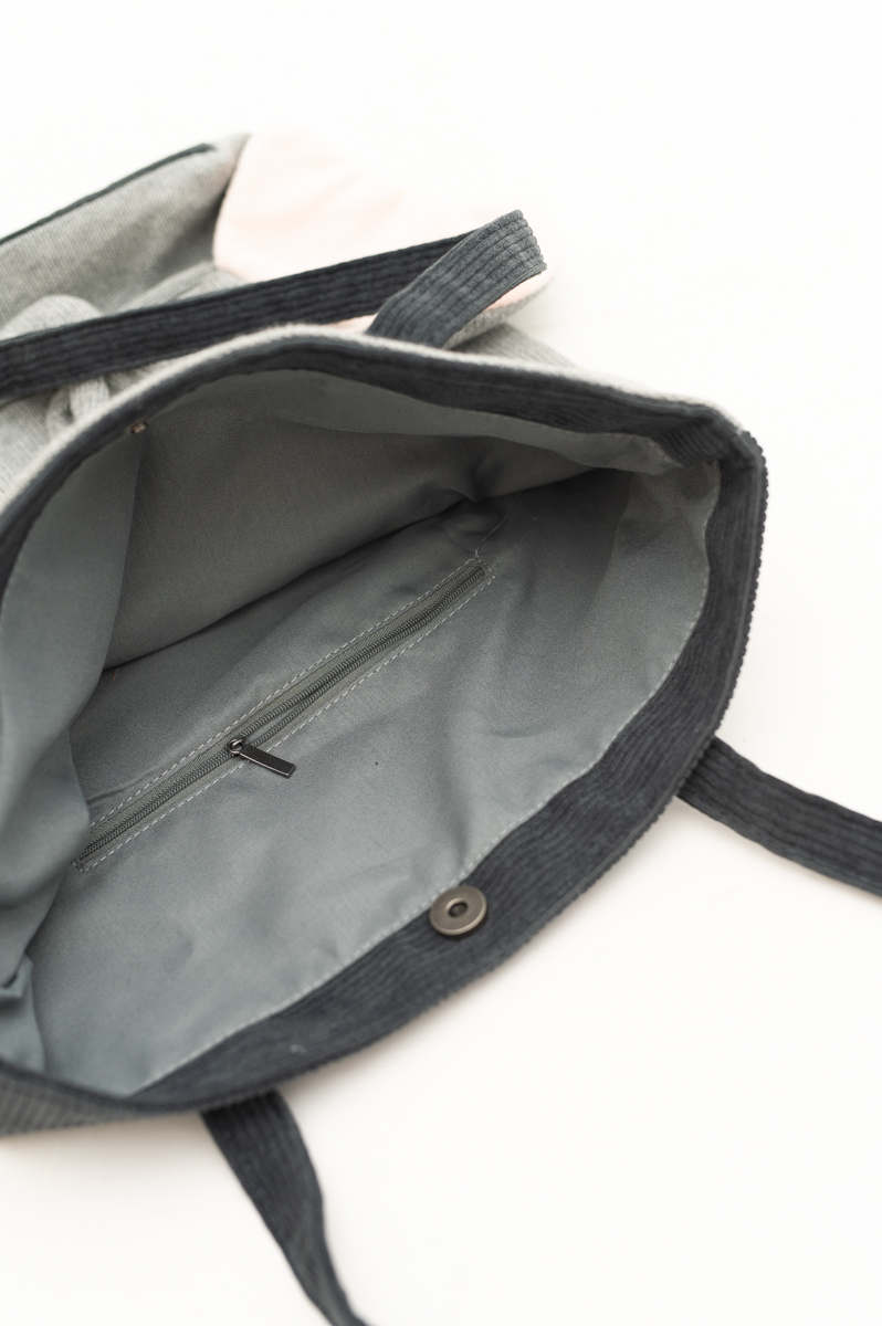 Elefant Tasche Baumwolle Grau