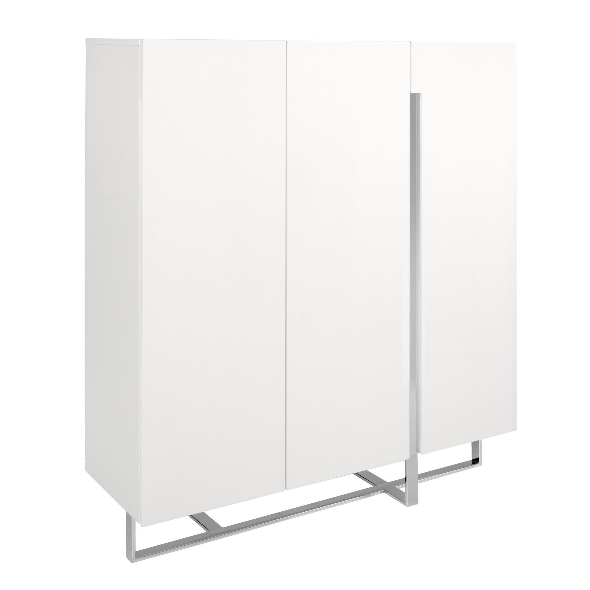 3053 Sideboard Verchromter Stahl Weiß