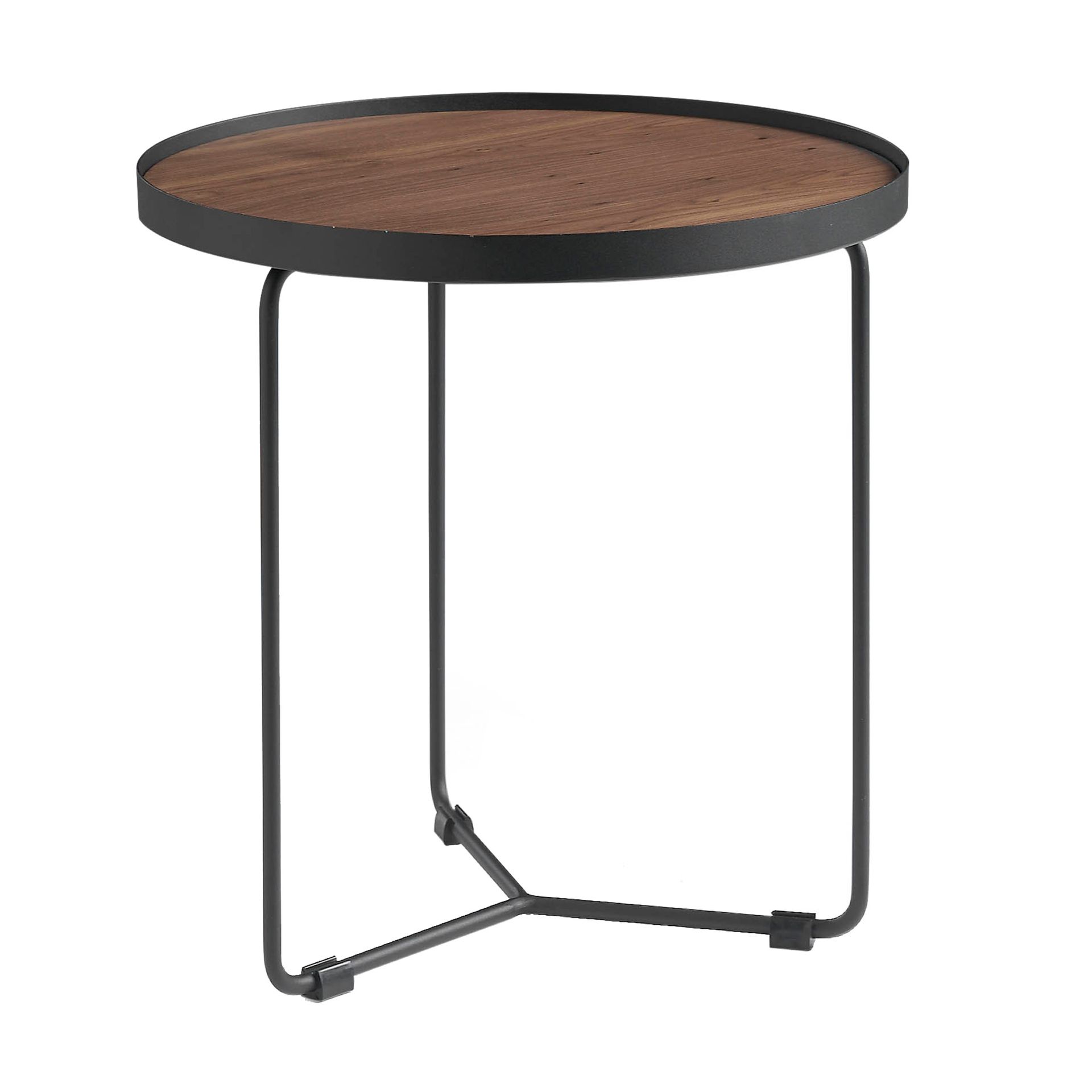 Runder Beistelltisch Holzfurnier Stahl 50cm
