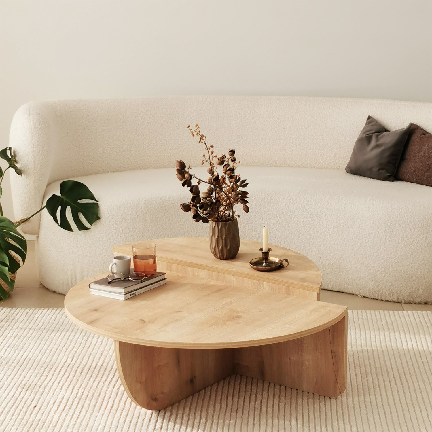 Podium coffee table oak brown